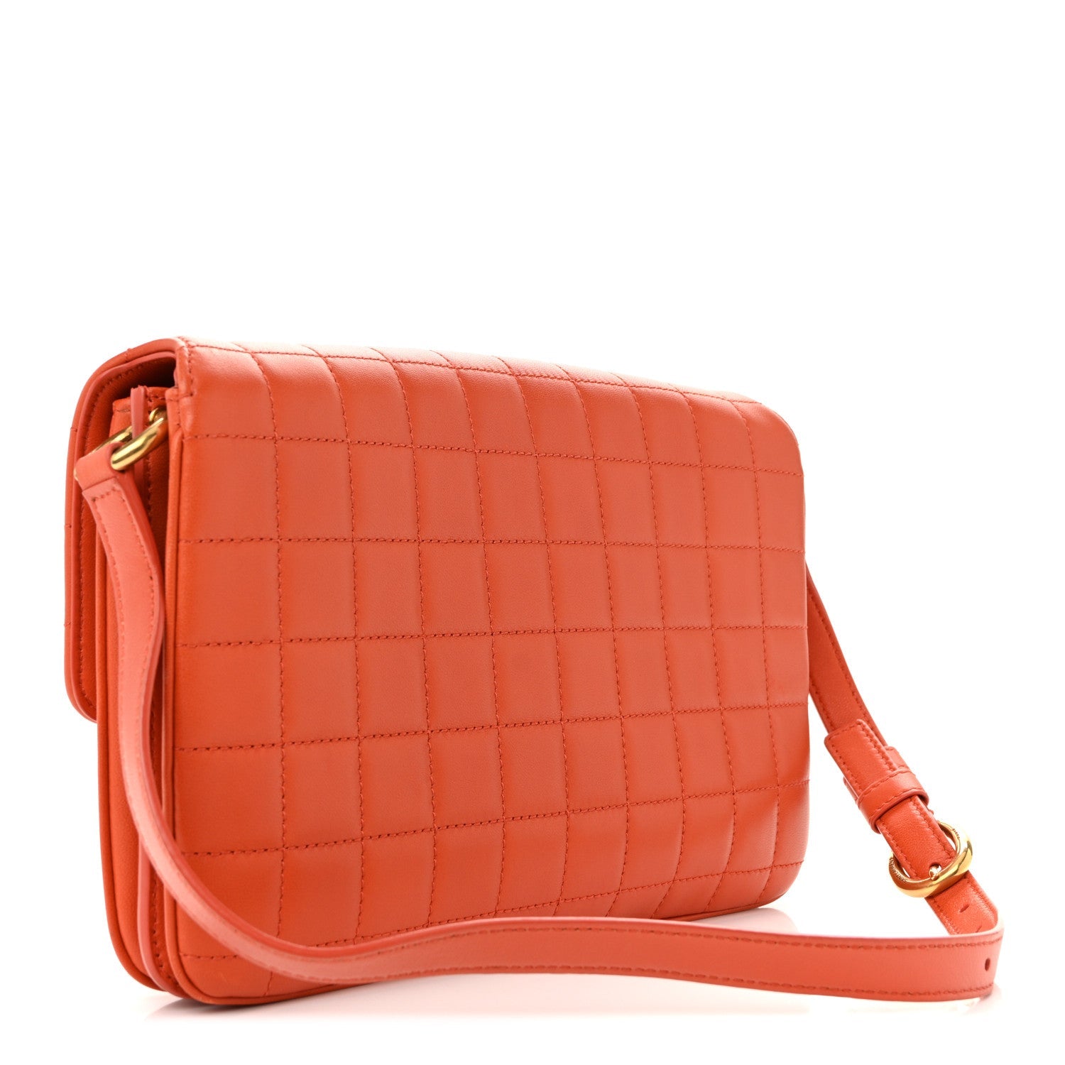 Lambskin Carre Quilted Le Maillon Satchel Orange