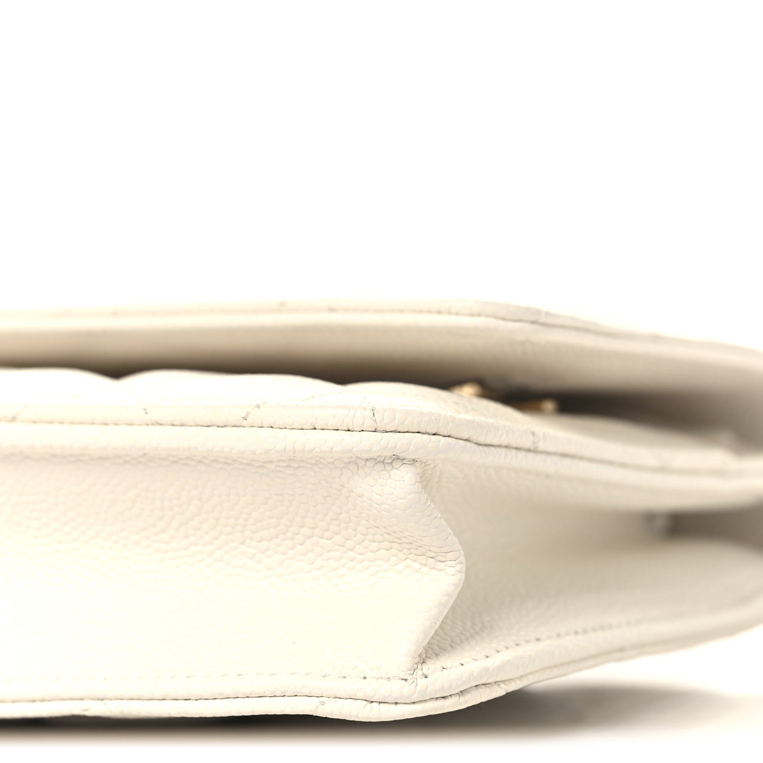 Caviar Quilted Wallet On Chain WOC White