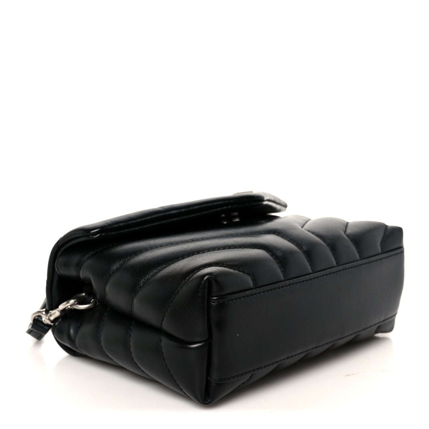 Calfskin Y Quilted Monogram Toy Loulou Crossbody Bag Black