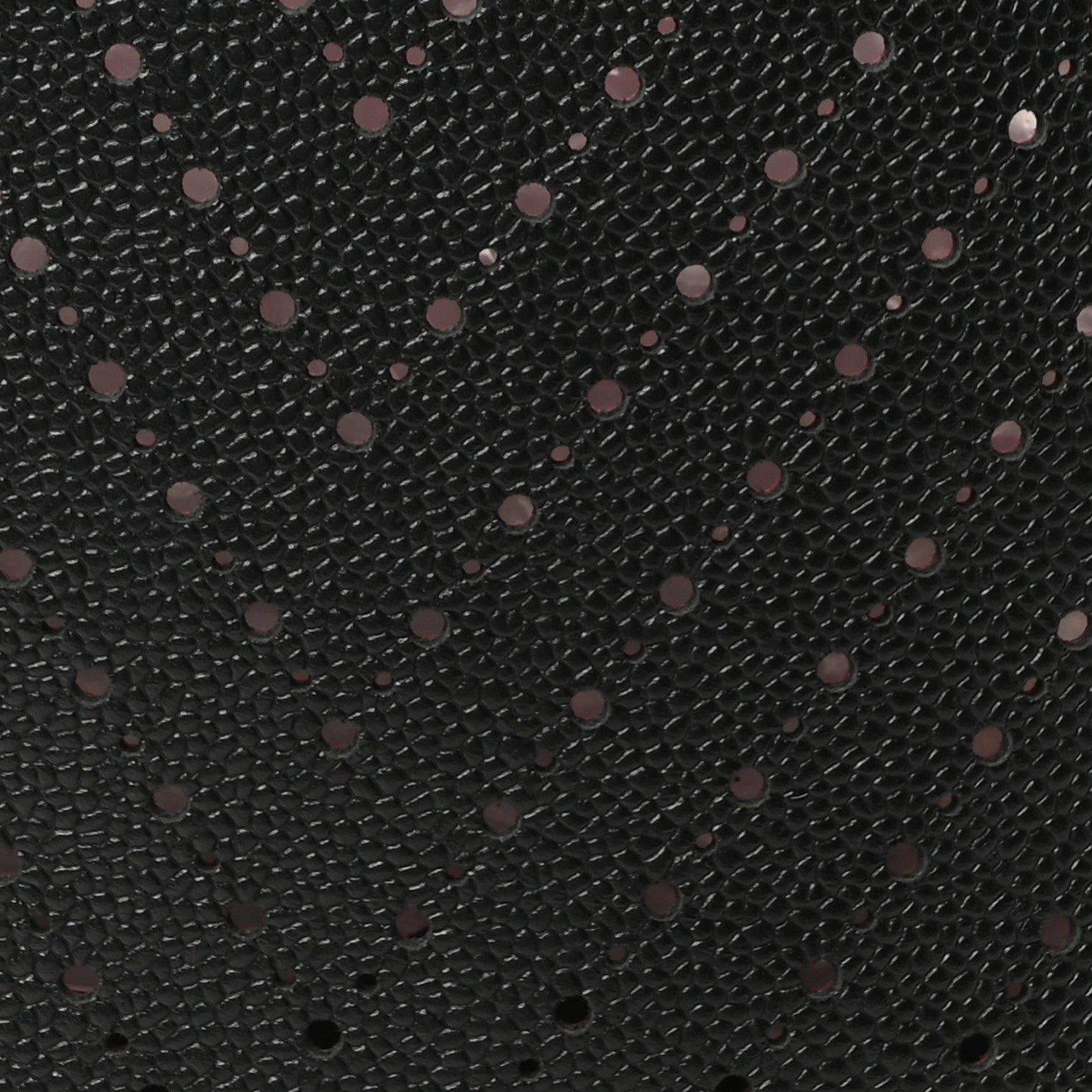 Perforated Grained Calfskin Large Shopping Tote Black