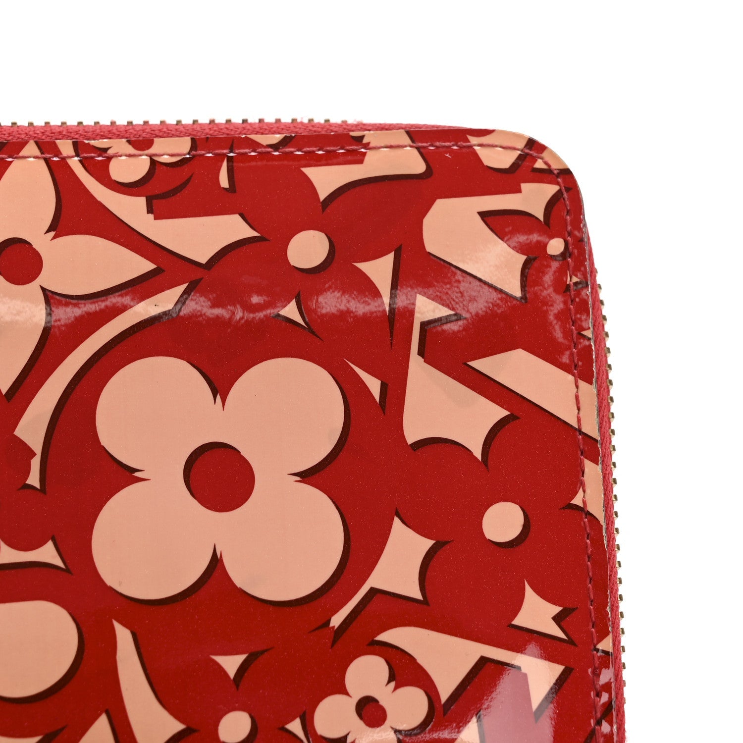 Patent Sweet Monogram Zippy Wallet Pomme D'Amour