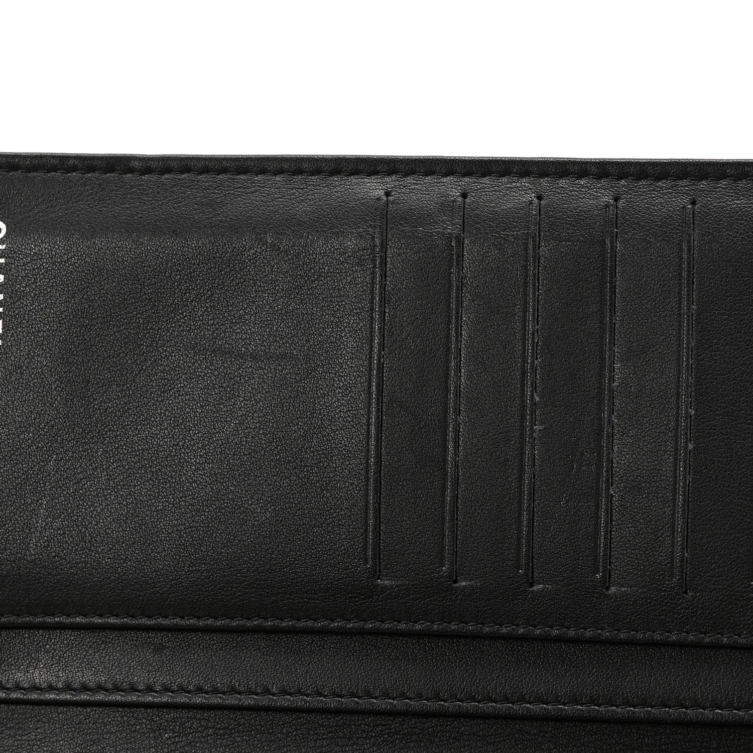 Calfskin Chevron Quilted Boy Yen Wallet Black