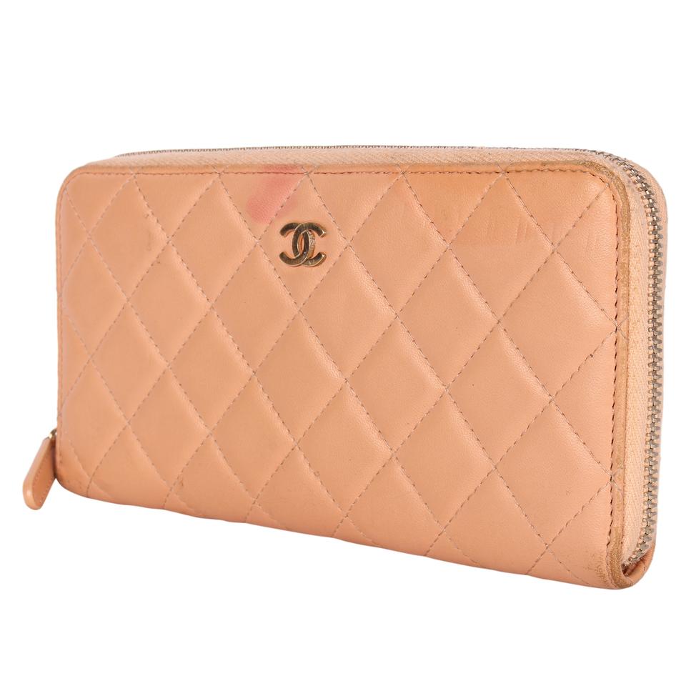 Quilted Leather Long Zippy Wallet