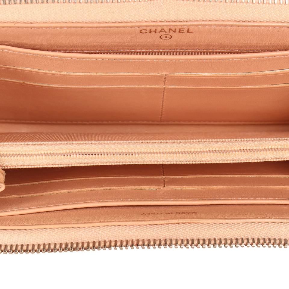 Quilted Leather Long Zippy Wallet