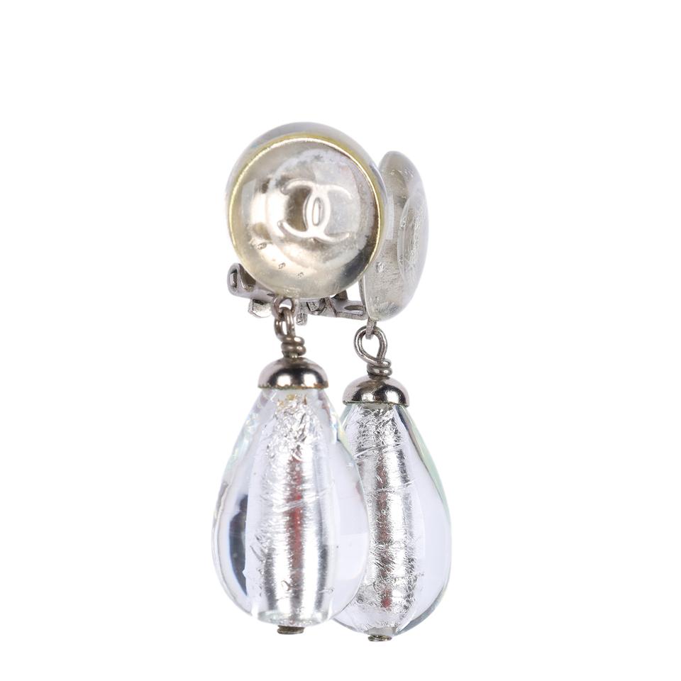 Silver Drop Clip Earrings