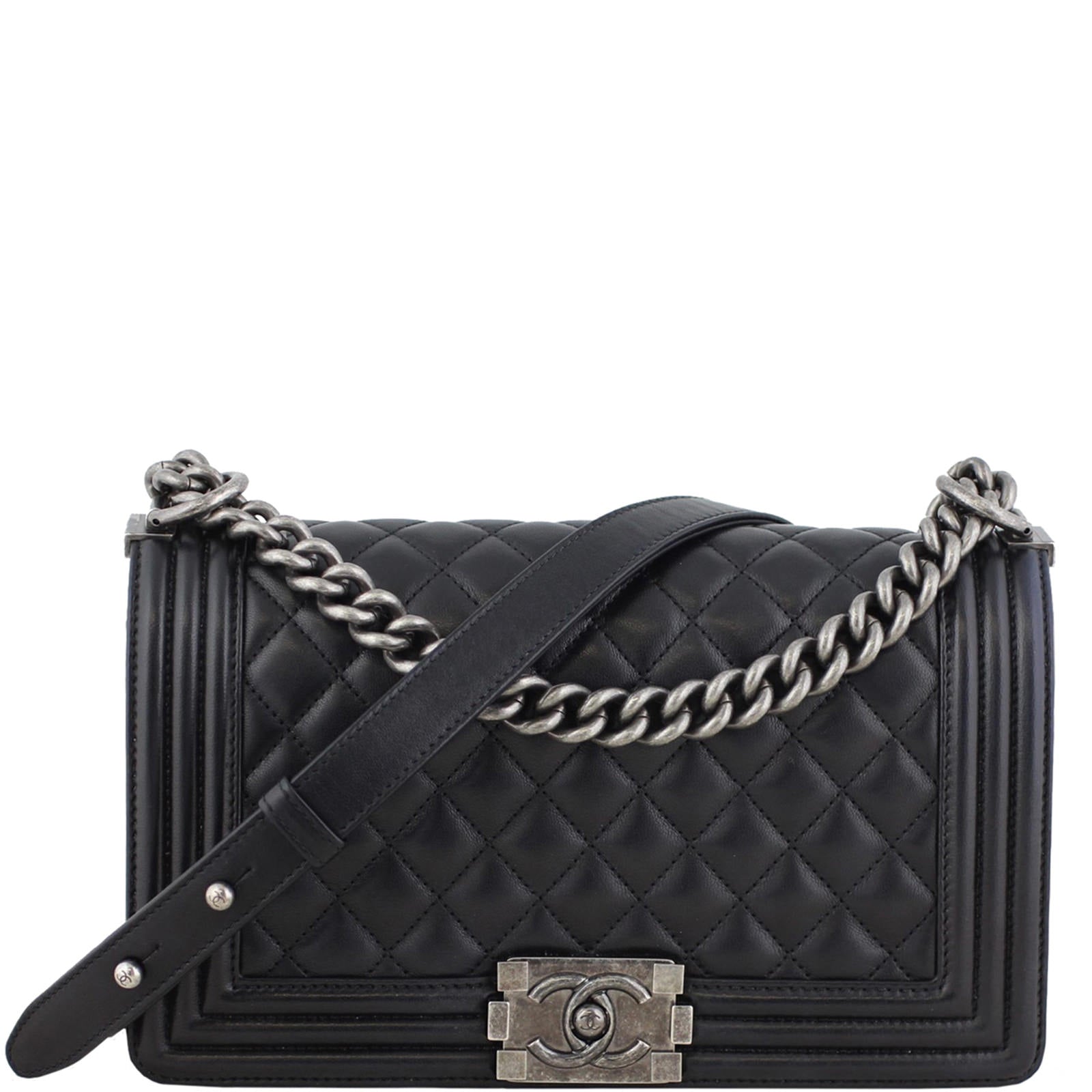 Chanel Boy Bag Old Medium | Black 24 Series