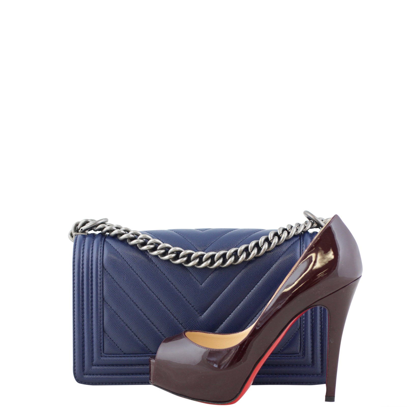 Chanel Boy Chevron Old Medium | Silver Hardware
