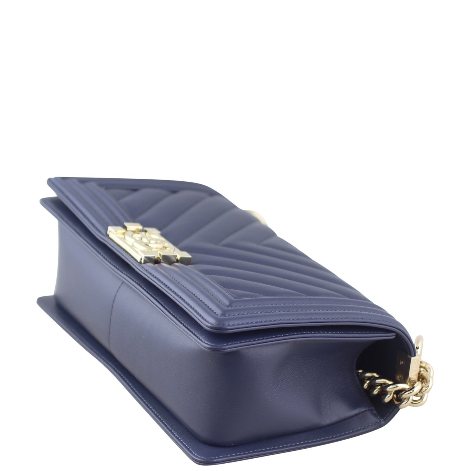 Chanel Boy Chevron Old Medium |  Navy Blue