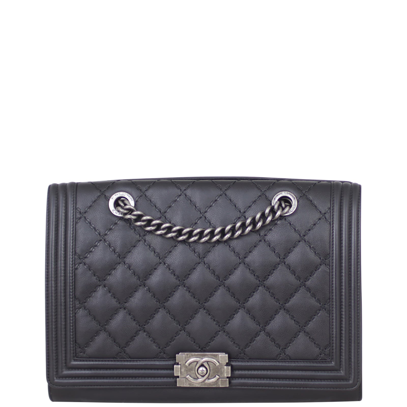 Chanel Boy Double Stitch Large Shopping Tote