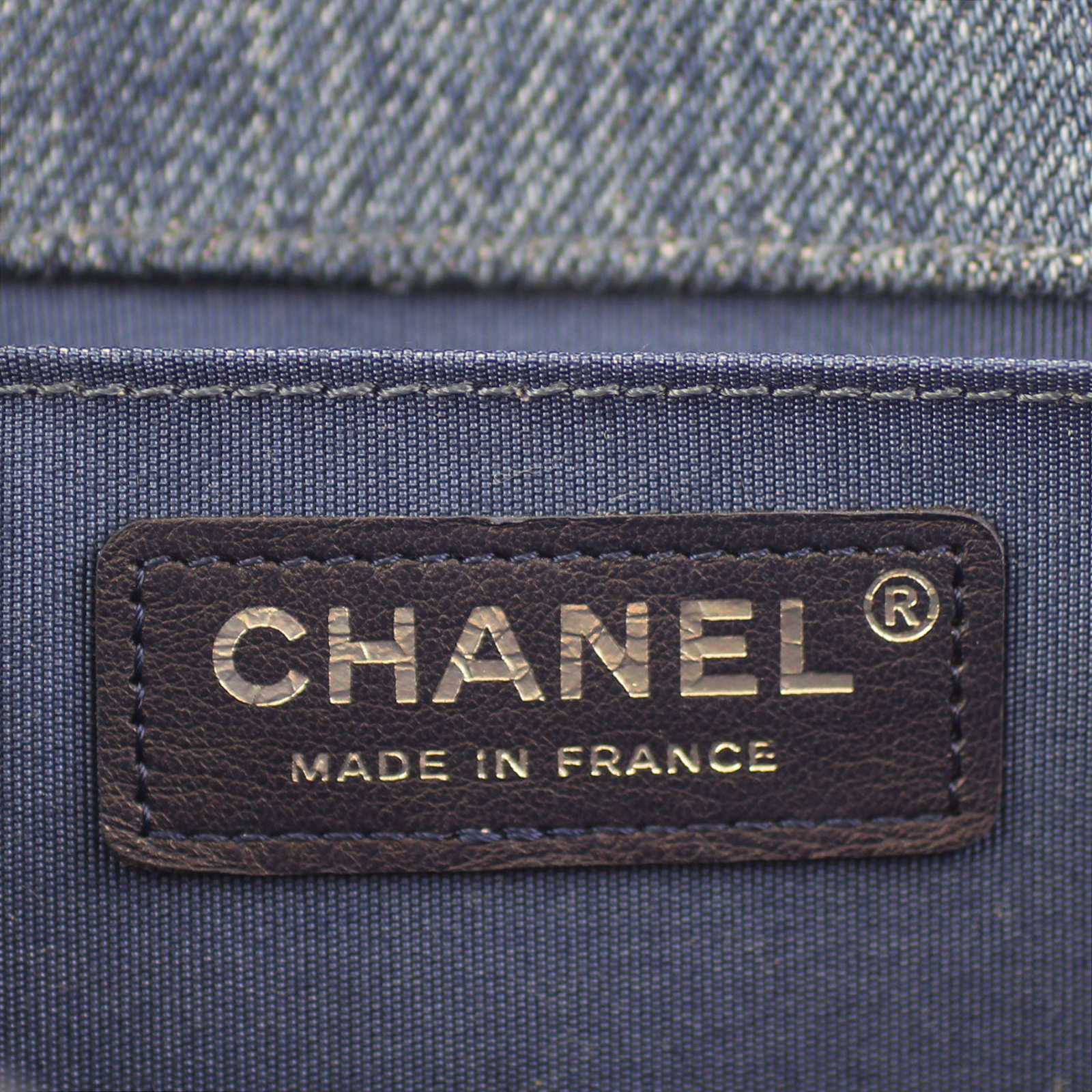 Chanel Tweed and Denim Boy Old Medium