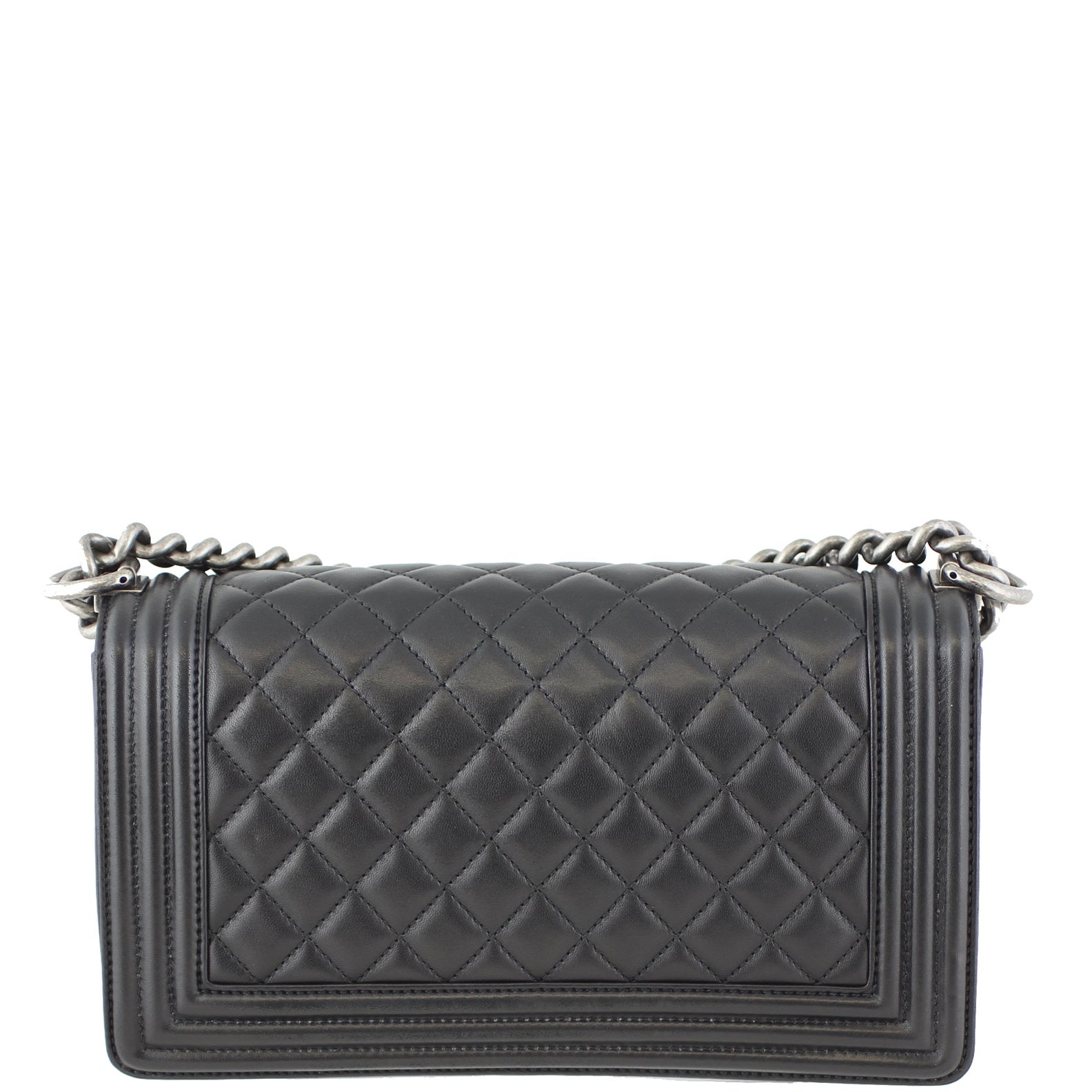 Chanel Boy Bag Old Medium | Black Lambskin 21 Series