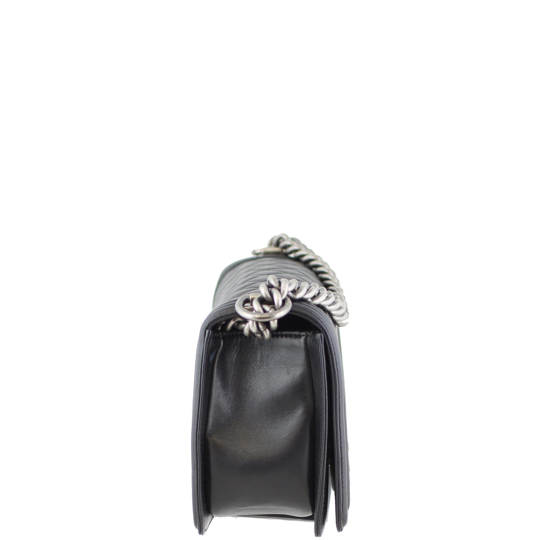 Chanel Boy Bag Old Medium | Black Lambskin 21 Series