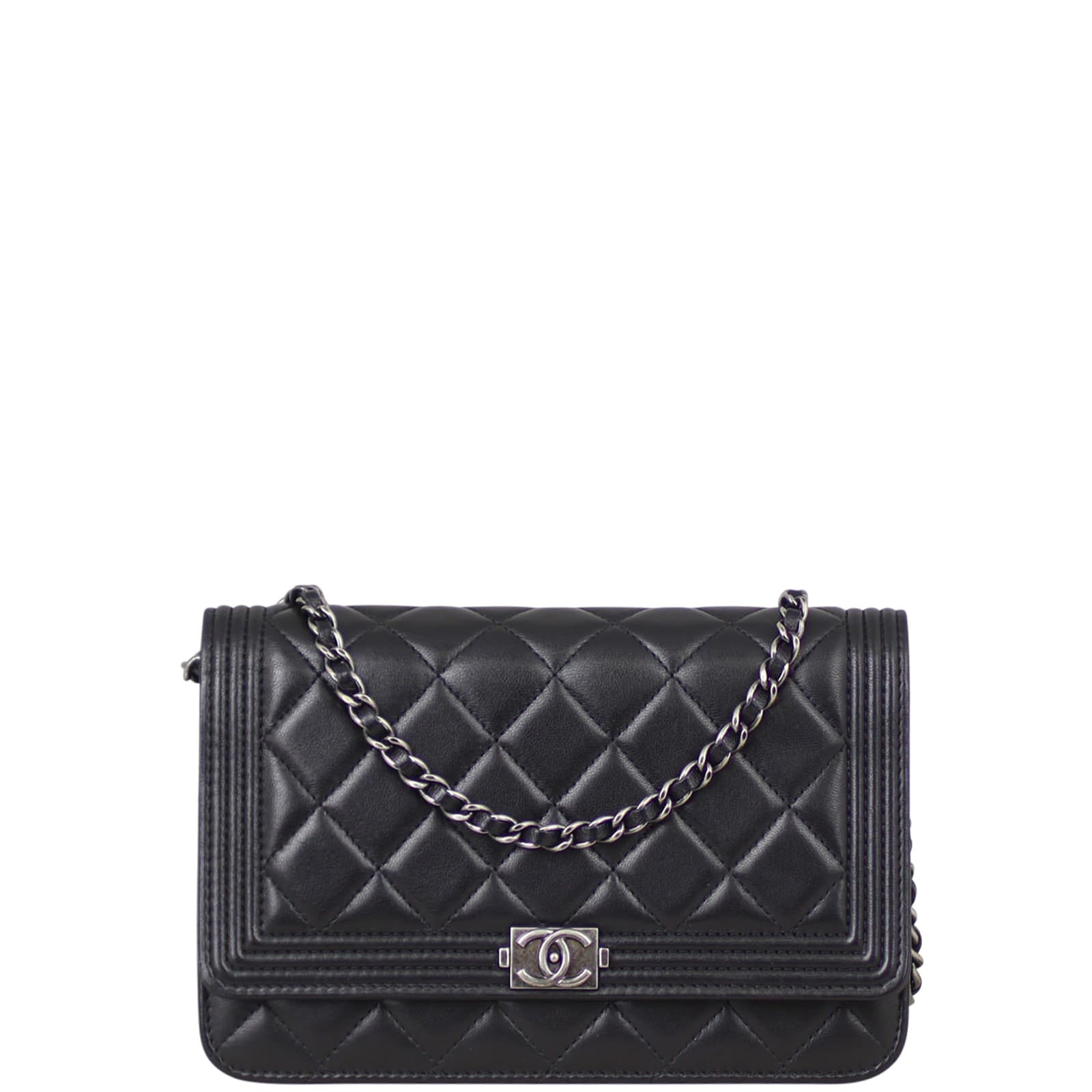 Chanel Boy Wallet on Chain | Silver Hardware