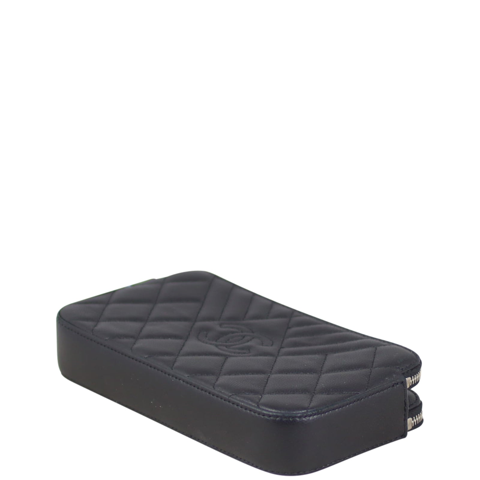 Chanel CC Double Zip Clutch with Chain | Black