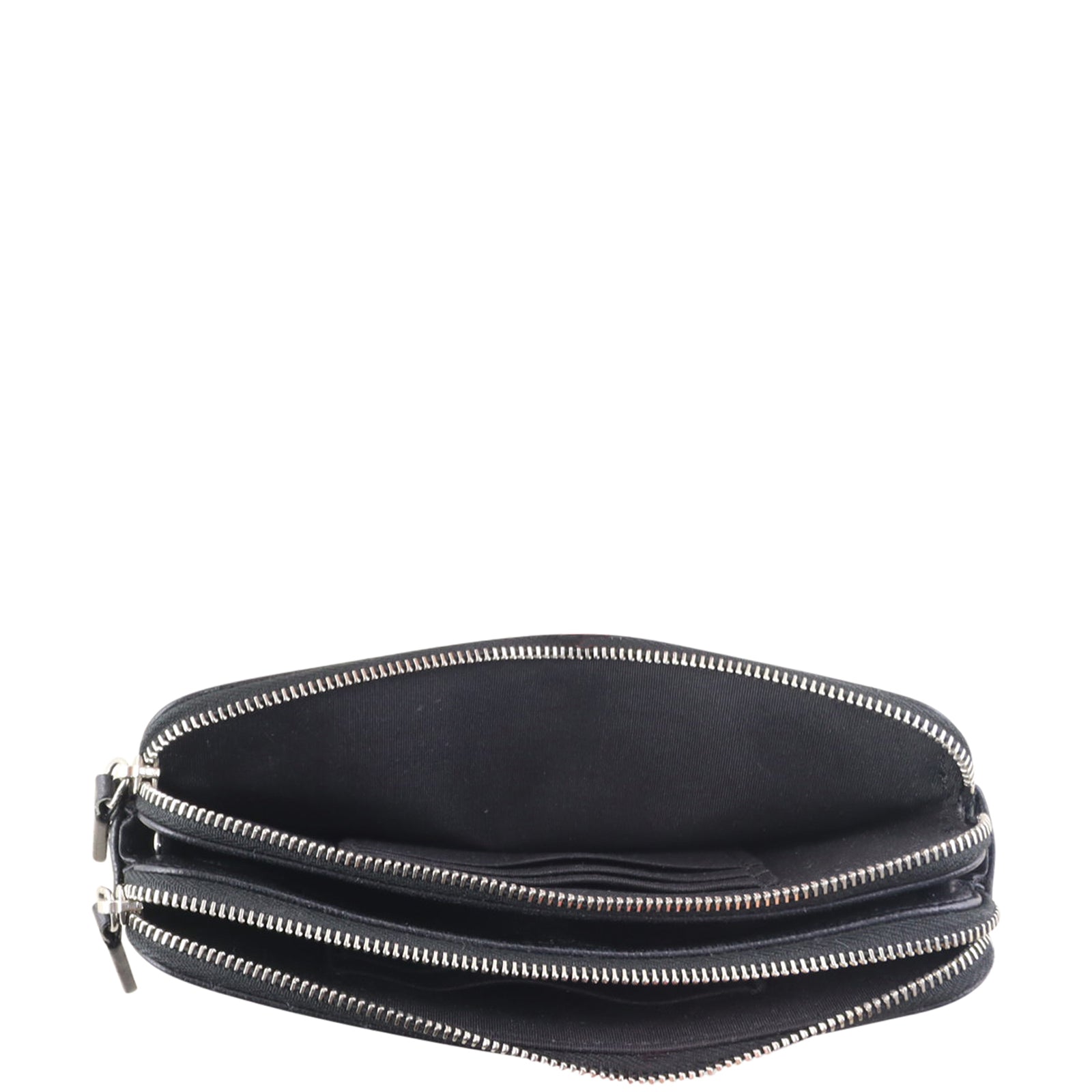 Chanel CC Double Zip Clutch with Chain | Black