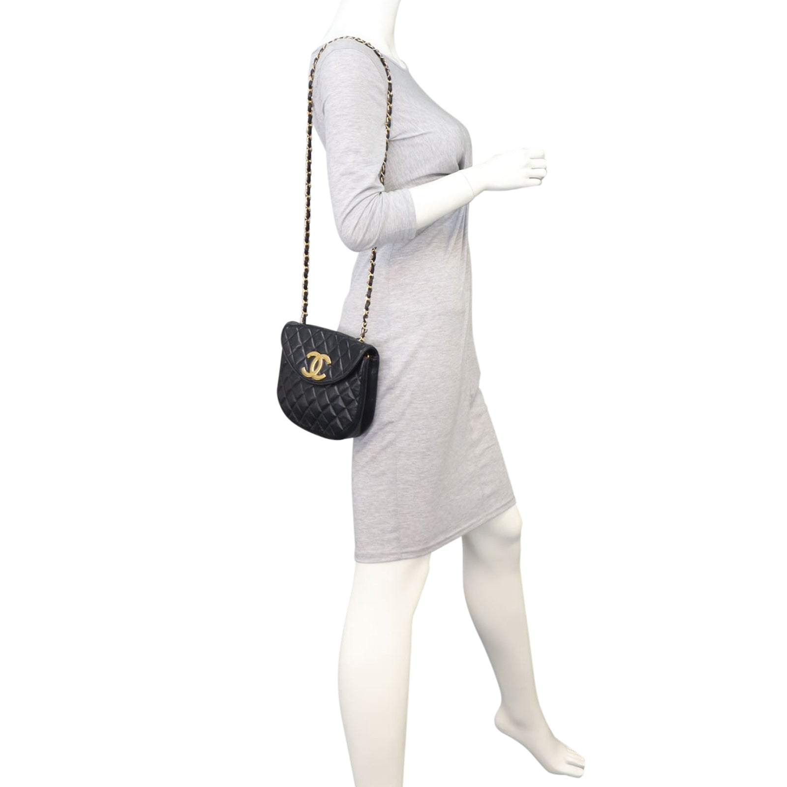 Chanel CC Round Quilted Flap Bag