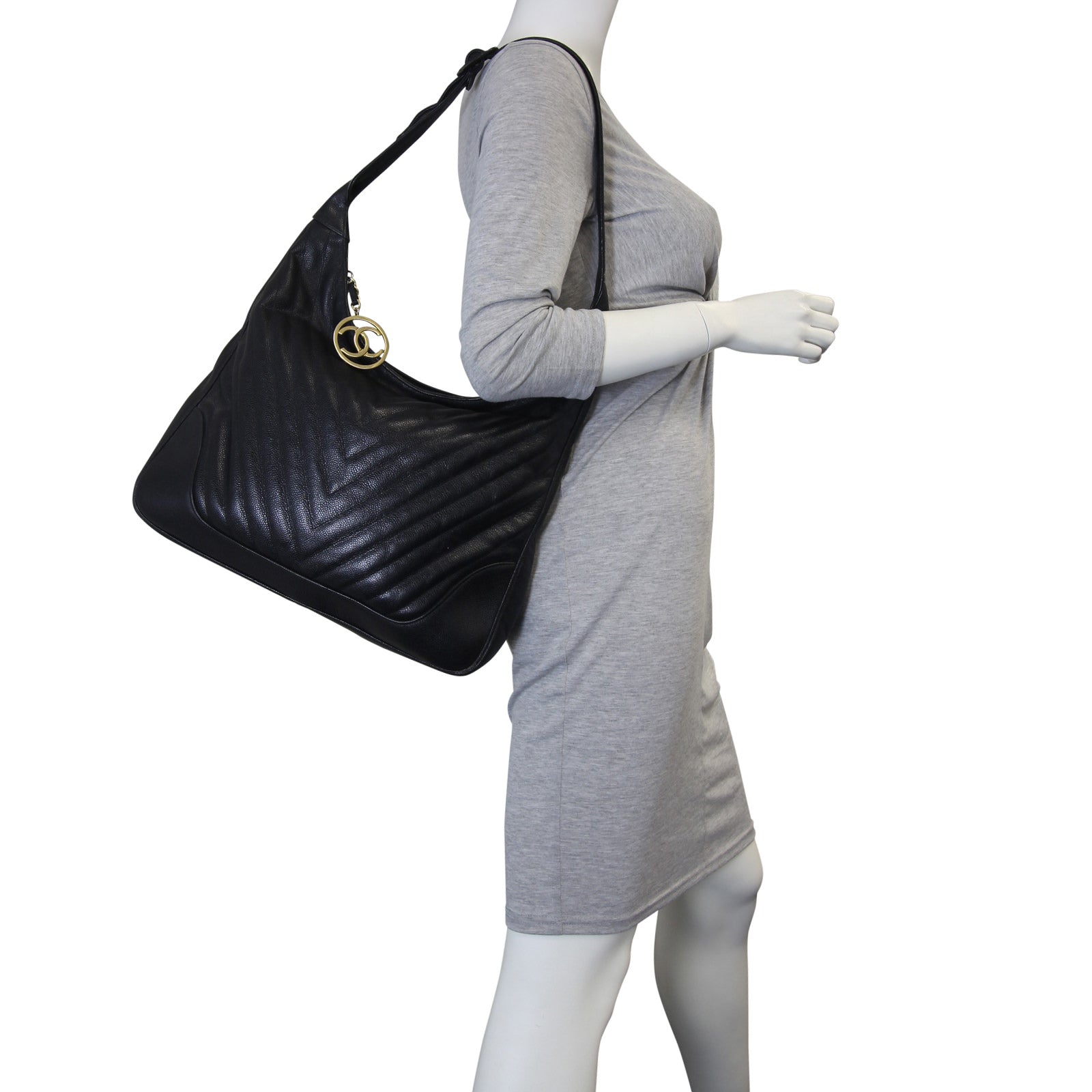 Chanel Chevron Hobo Bag