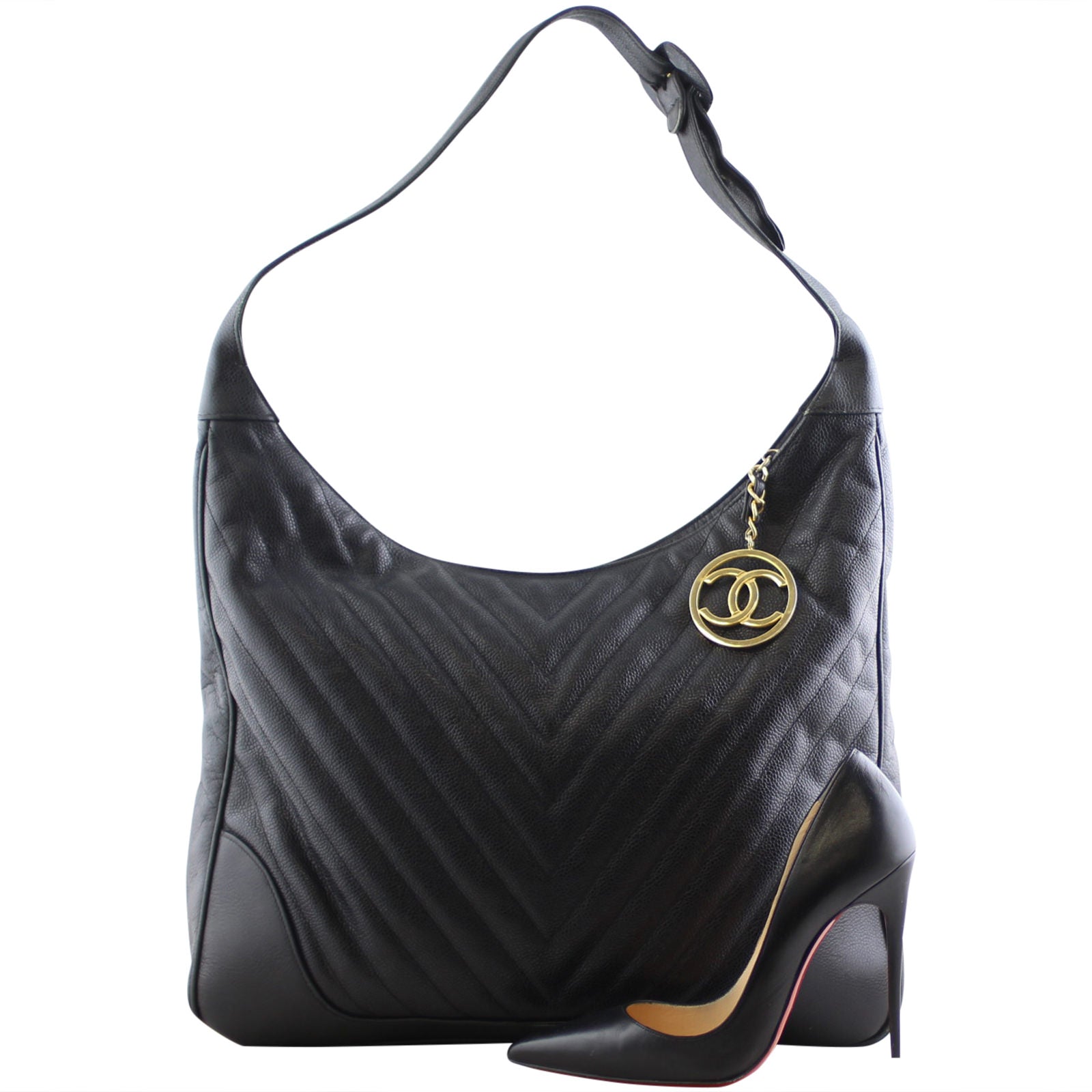 Chanel Chevron Hobo Bag