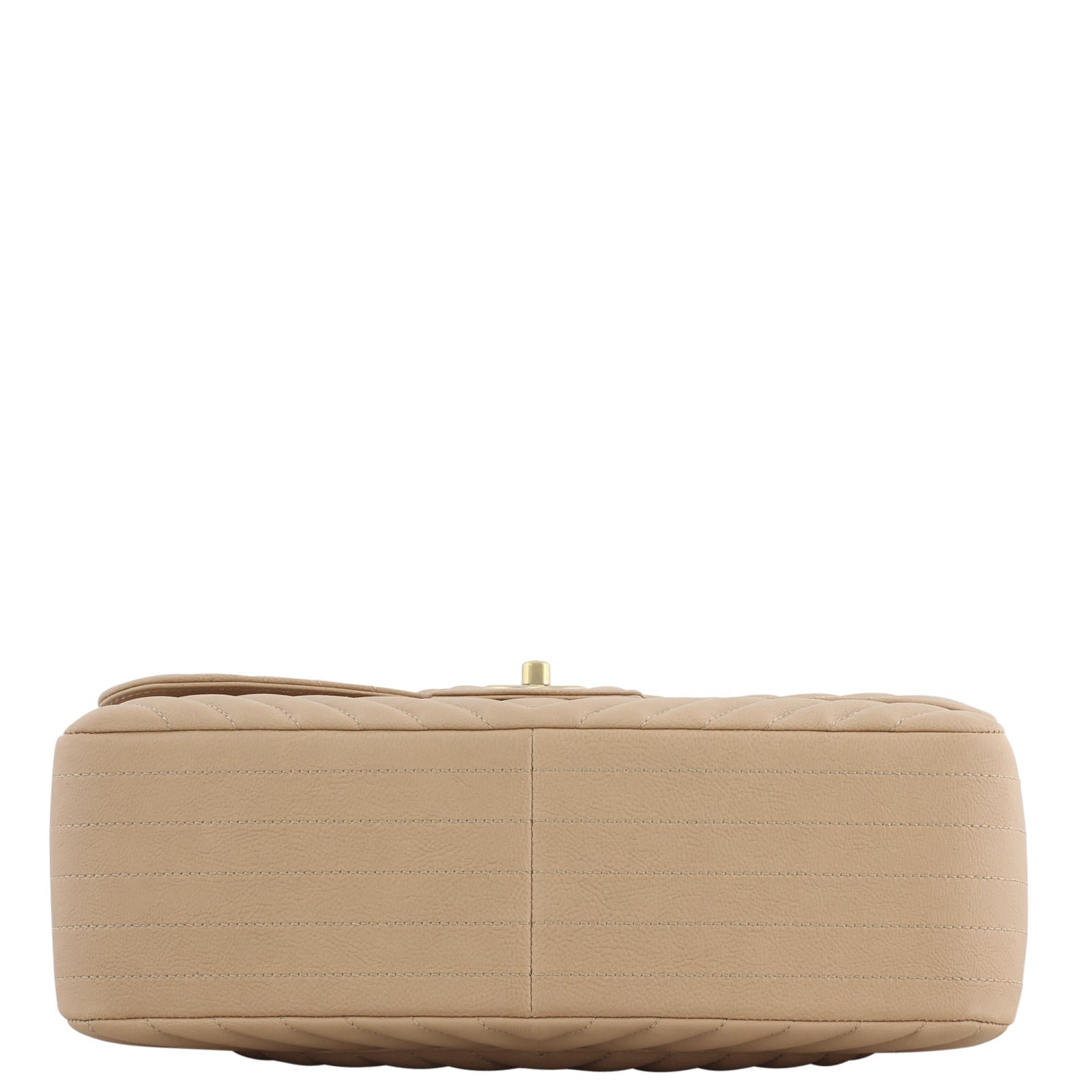 Chanel Classic Double Flap Jumbo Chevron | Beige Calfskin
