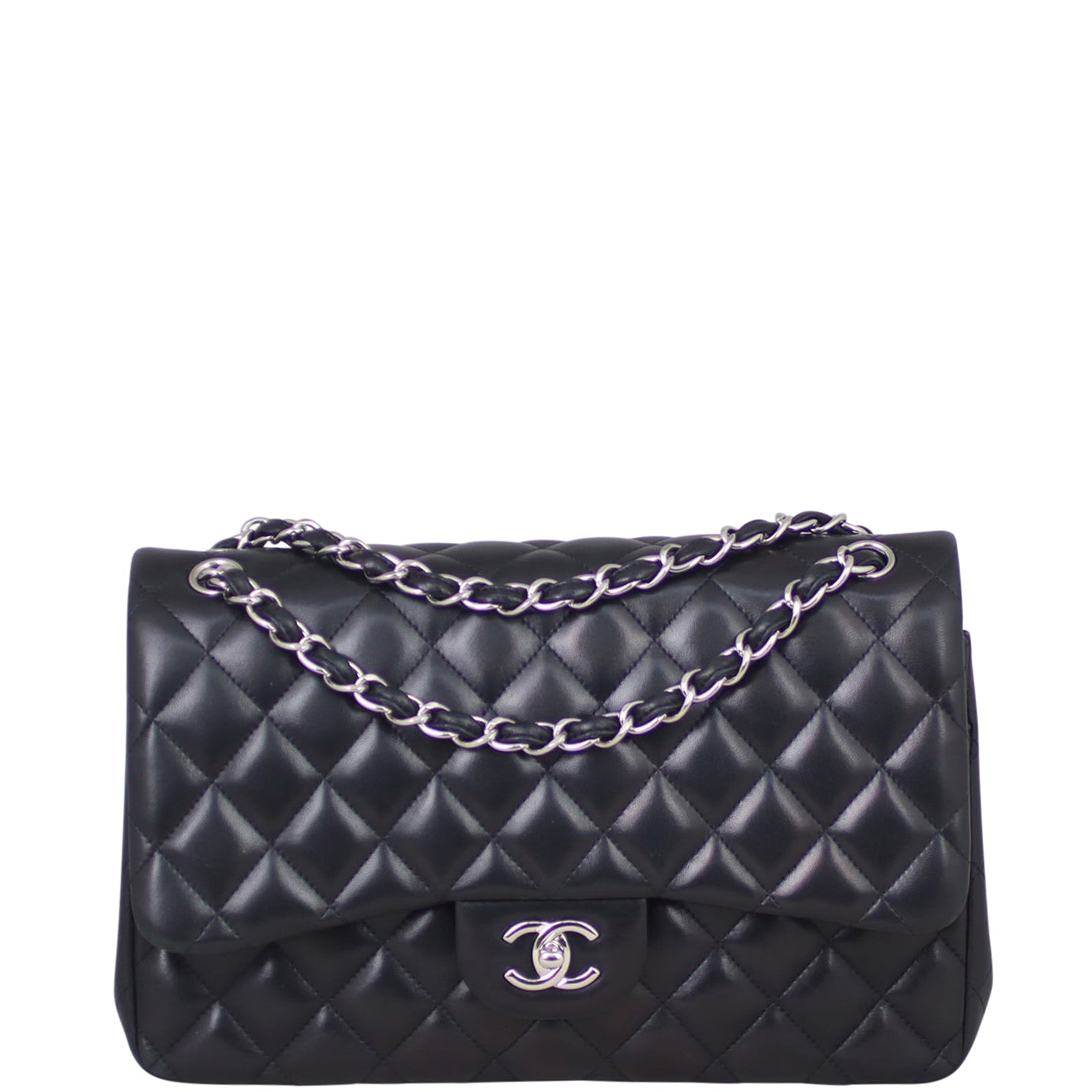 Chanel Classic Double Flap Jumbo | Black Lambskin 15 Series
