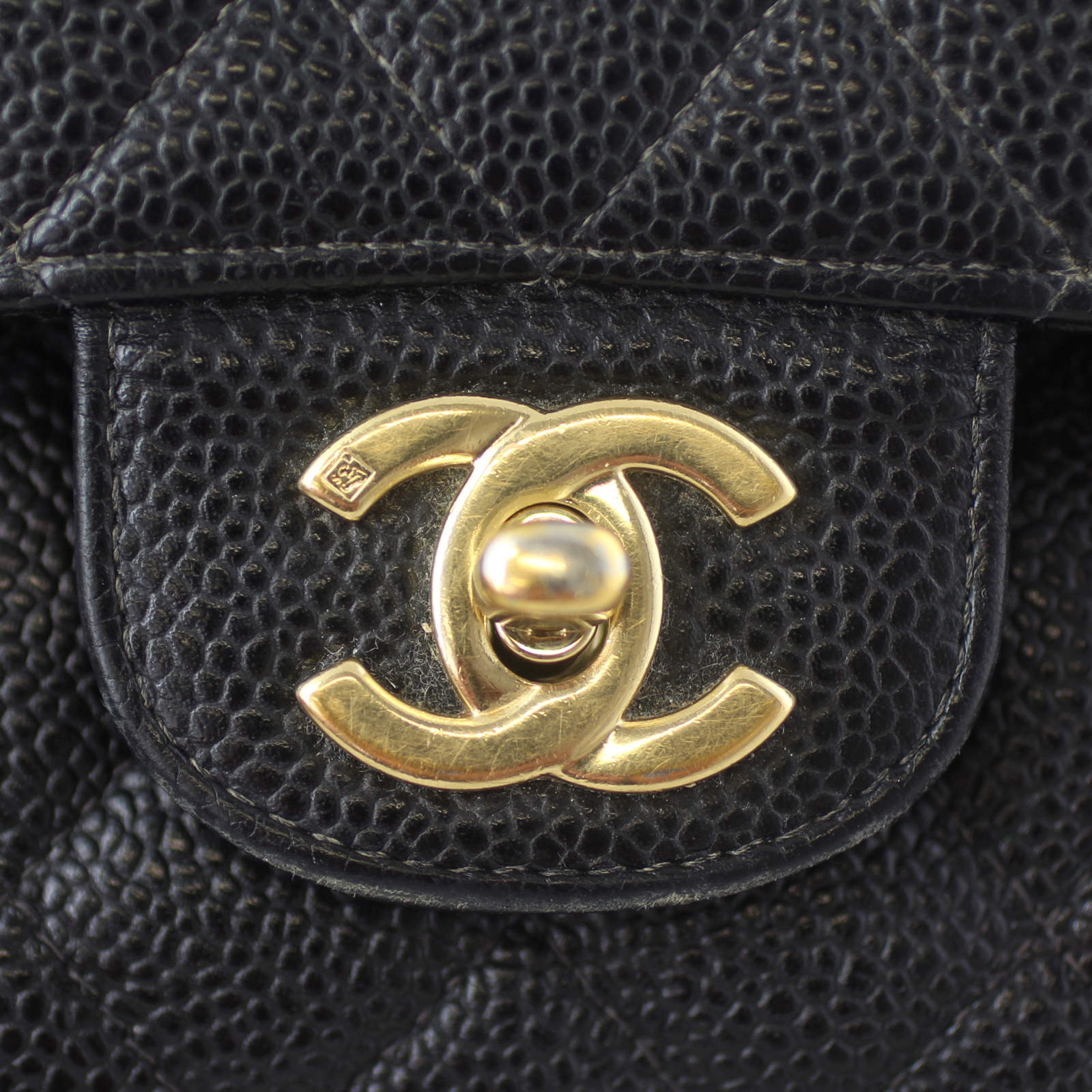 Chanel Classic Double Flap Medium | Black Caviar Gold Hardware Double Chain Strap