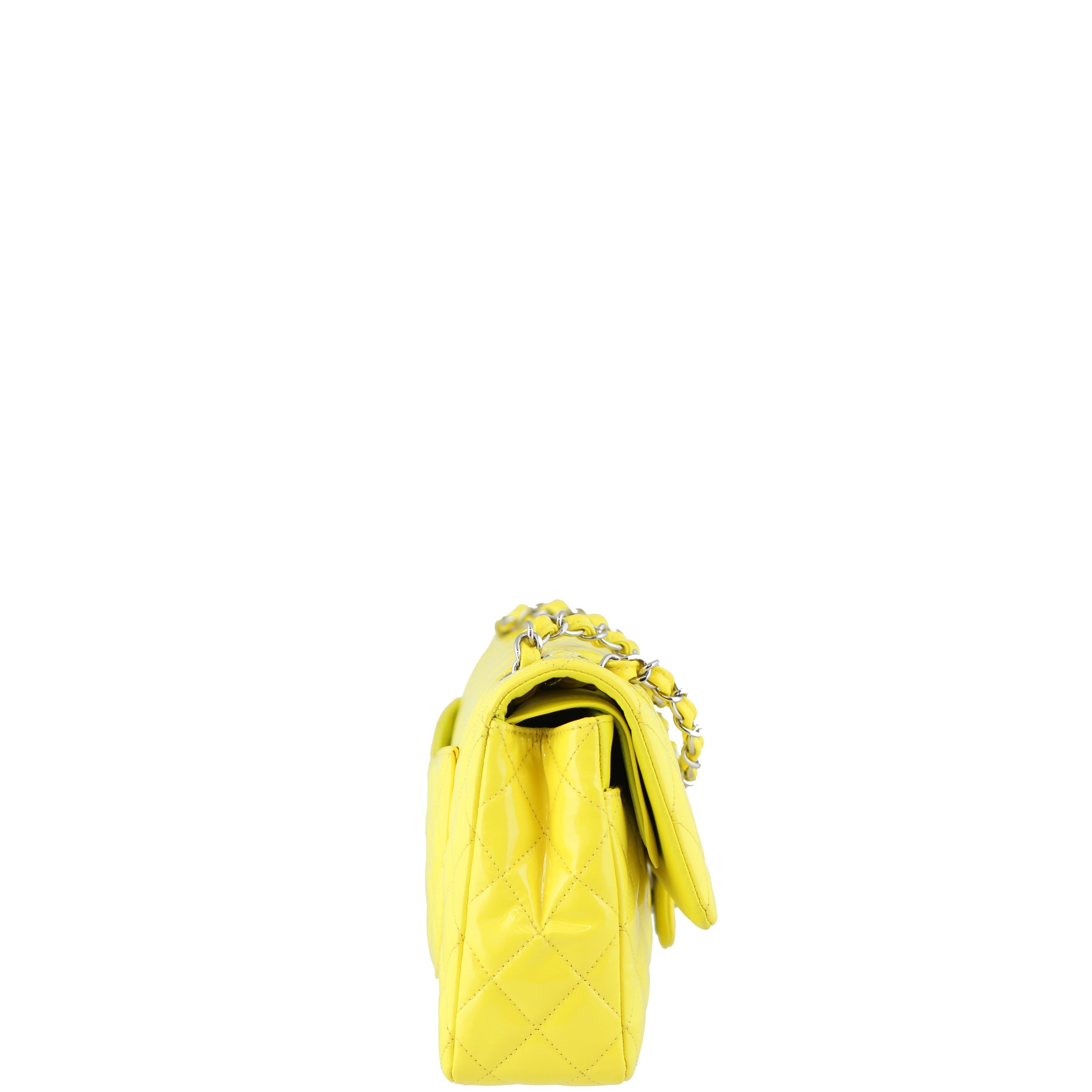Chanel Classic Double Flap Medium Patent | Yellow