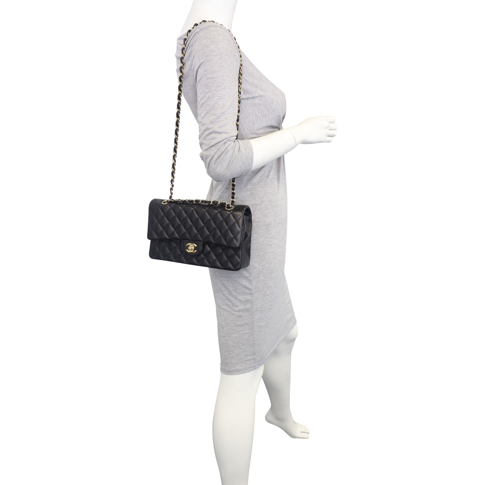 Chanel Classic Double Flap Medium | Black Lambskin 19 Series