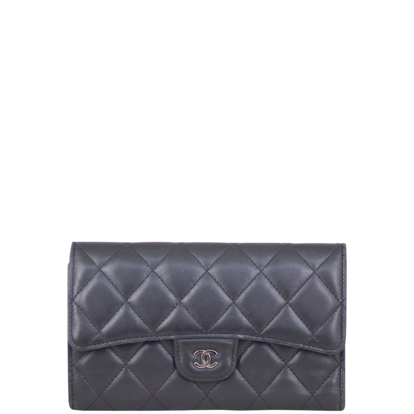 Chanel Classic Flap Wallet | Diamond Silver Hardware