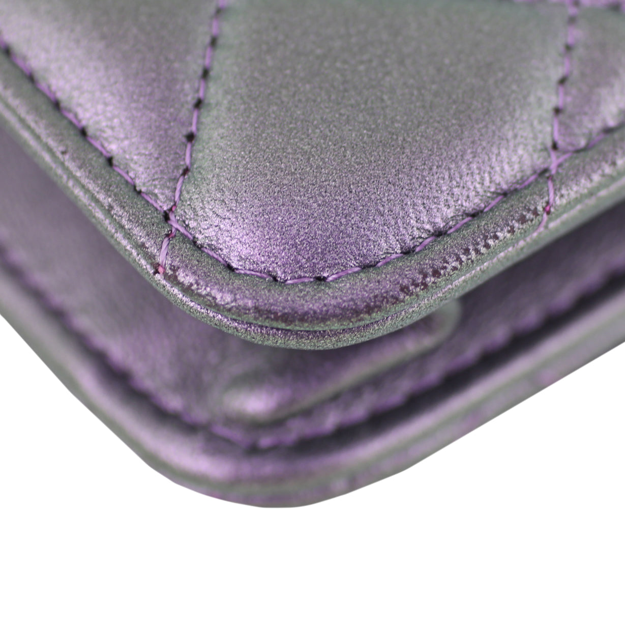 Chanel Classic Wallet On Chain Iridescent | Purple And Green