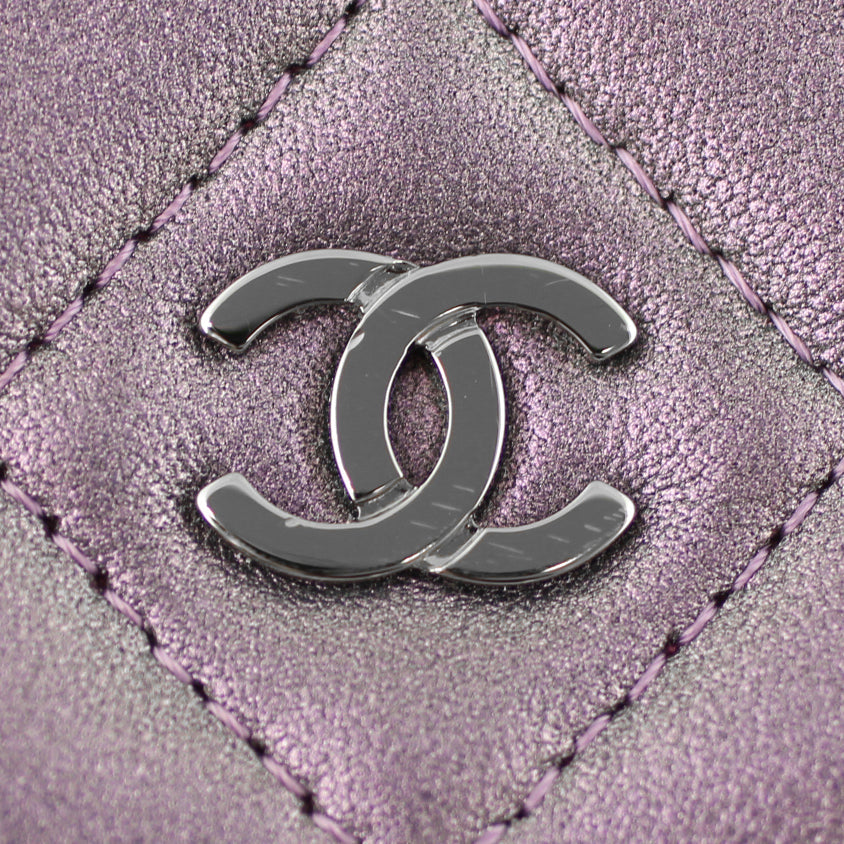 Chanel Classic Wallet On Chain Iridescent | Purple And Green