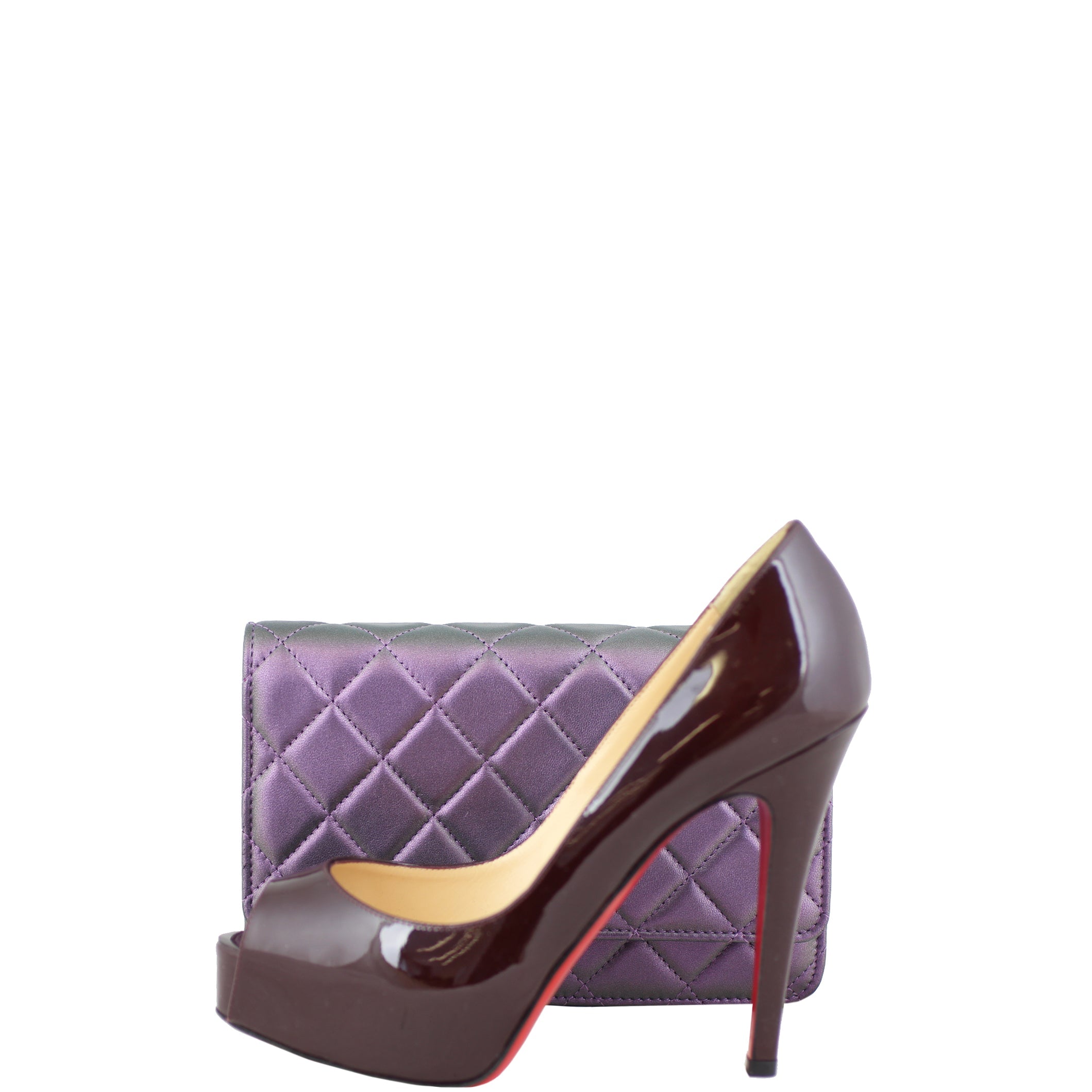 Chanel Classic Wallet On Chain Iridescent | Purple And Green
