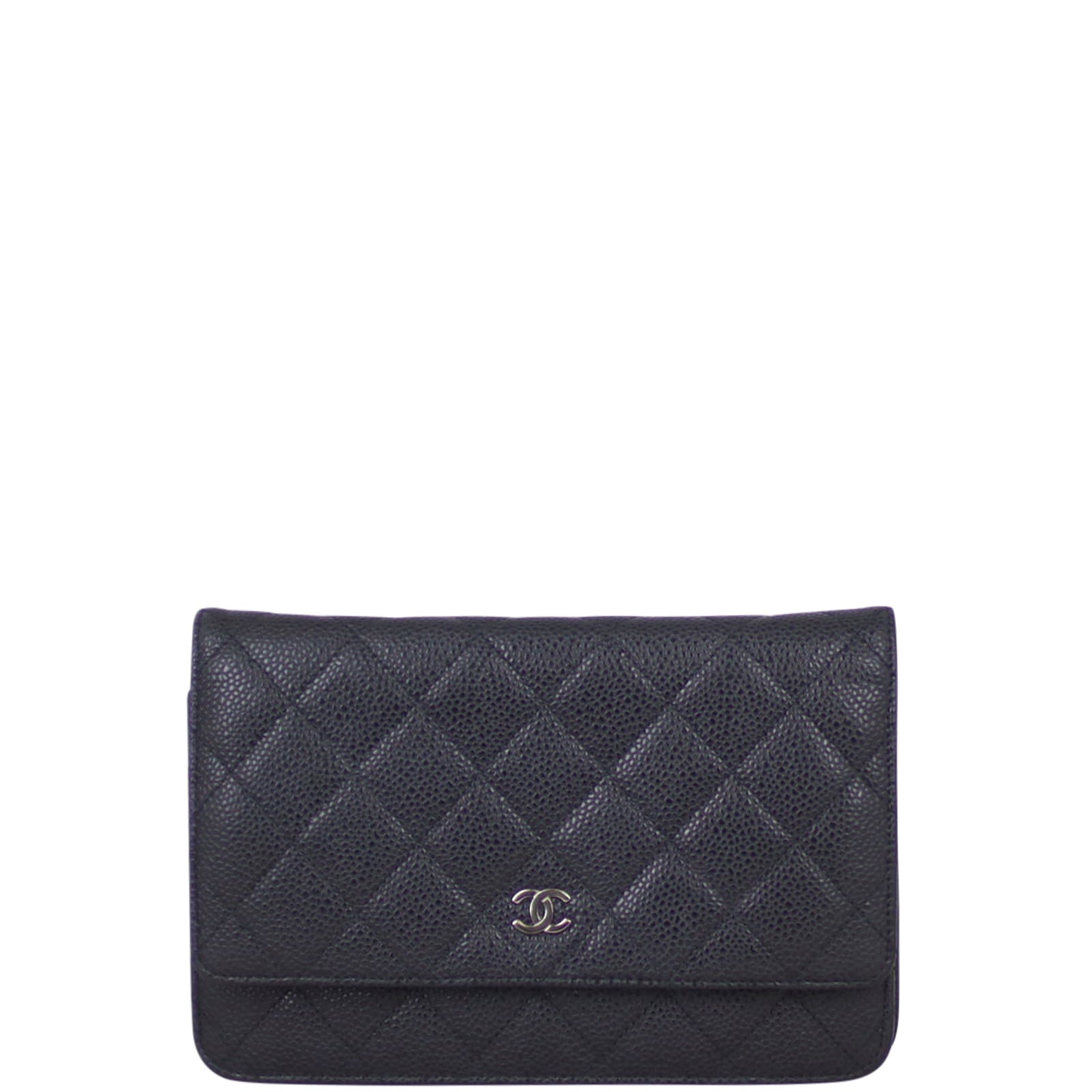 Chanel Classic Wallet on Chain | Black Caviar Silver