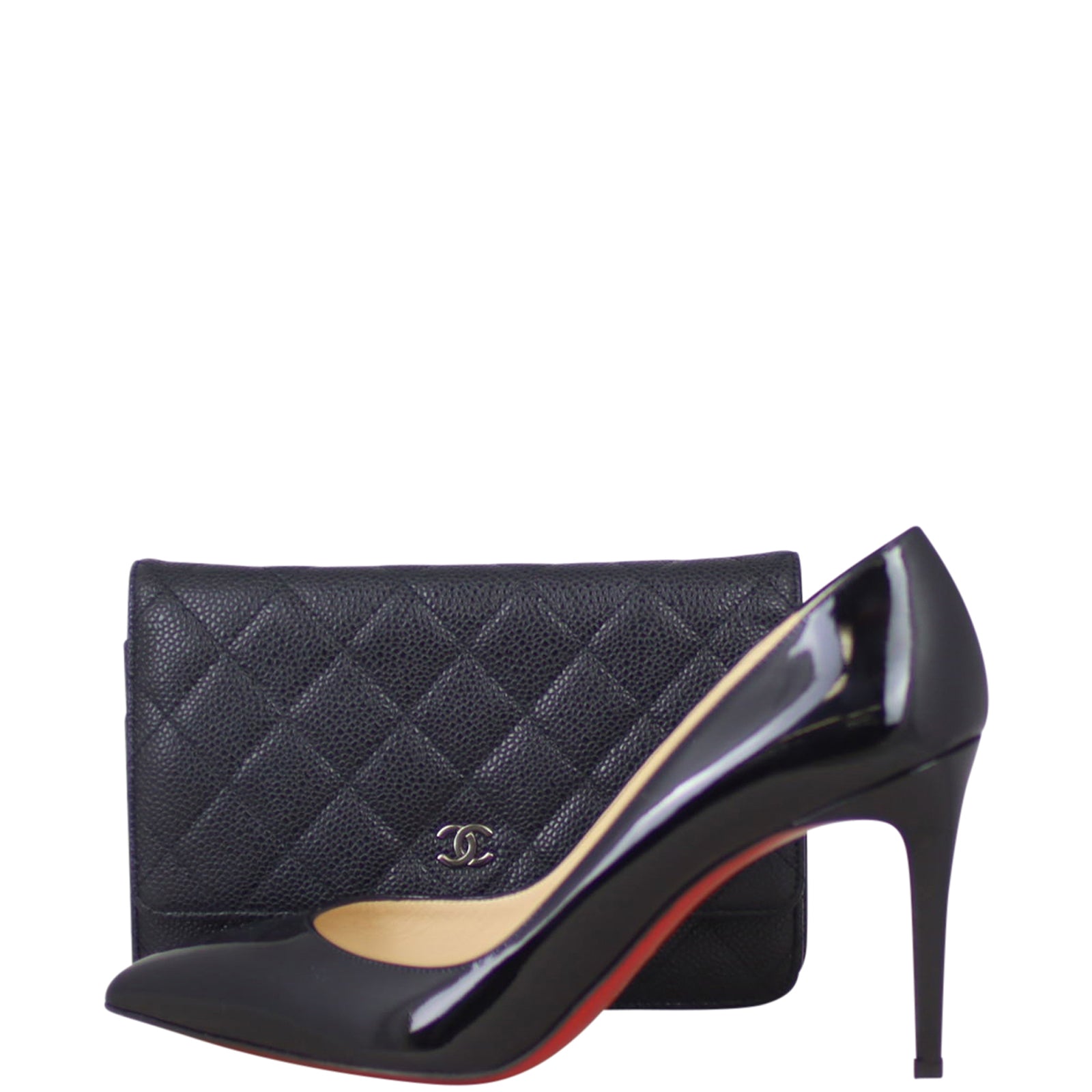 Chanel Classic Wallet on Chain | Black Caviar Silver