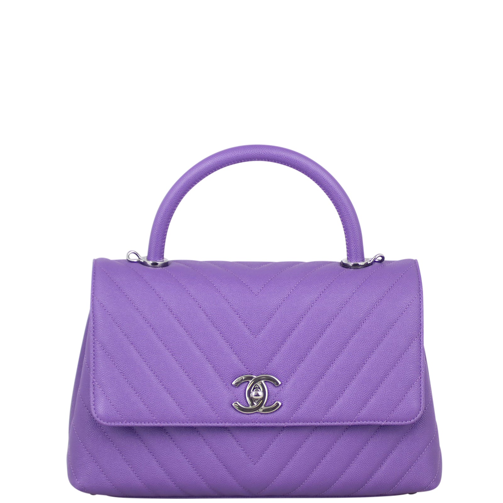 Chanel Coco Top Handle Medium Bag | Rich Purple