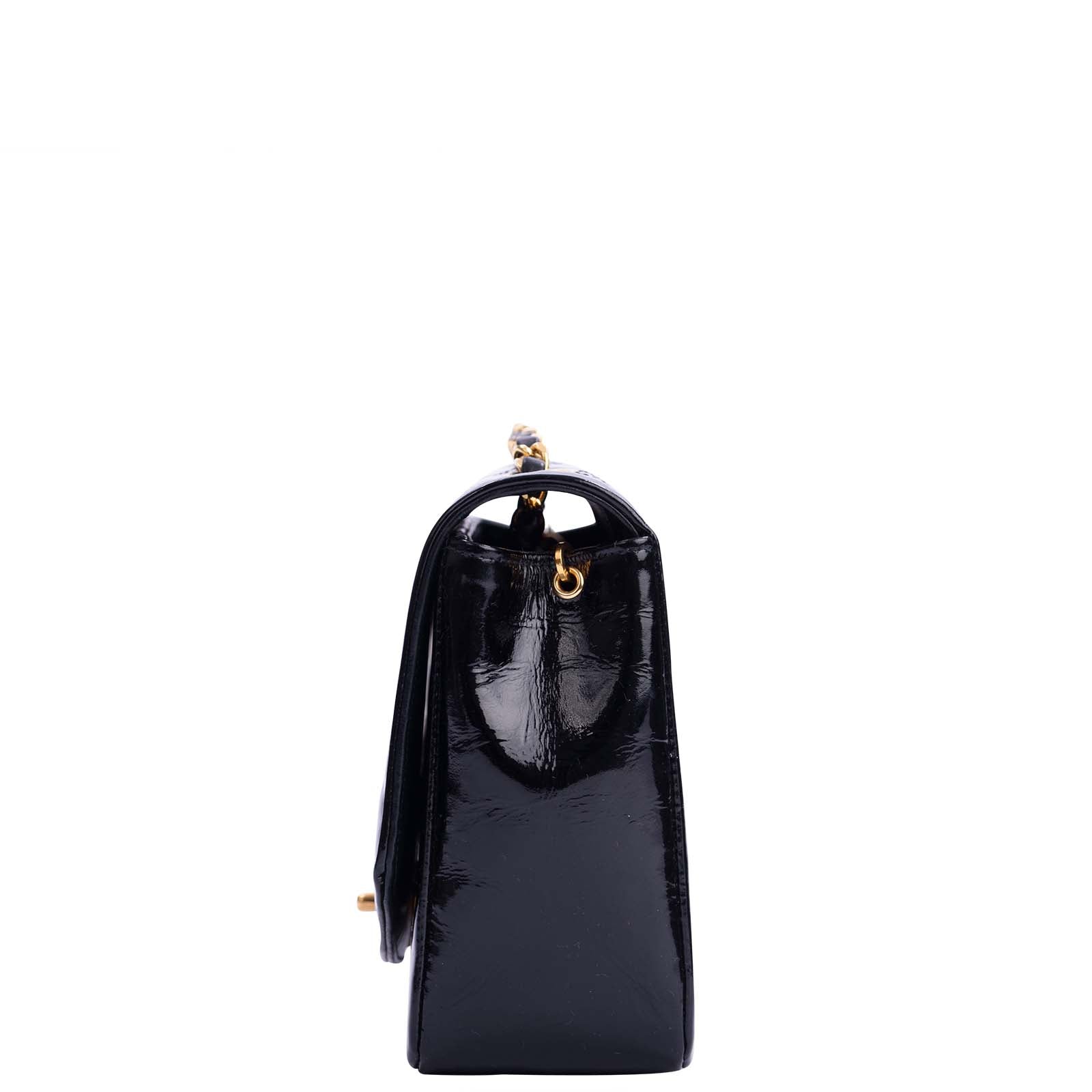 Chanel Quilted Diana Patent Flap Bag | Black GHW