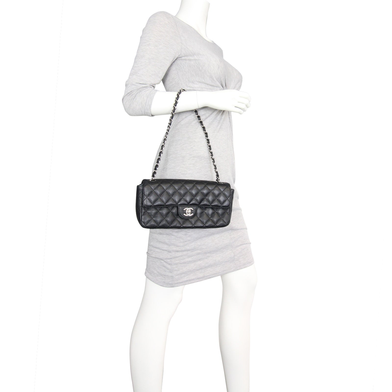Chanel East West Flap Bag | Caviar