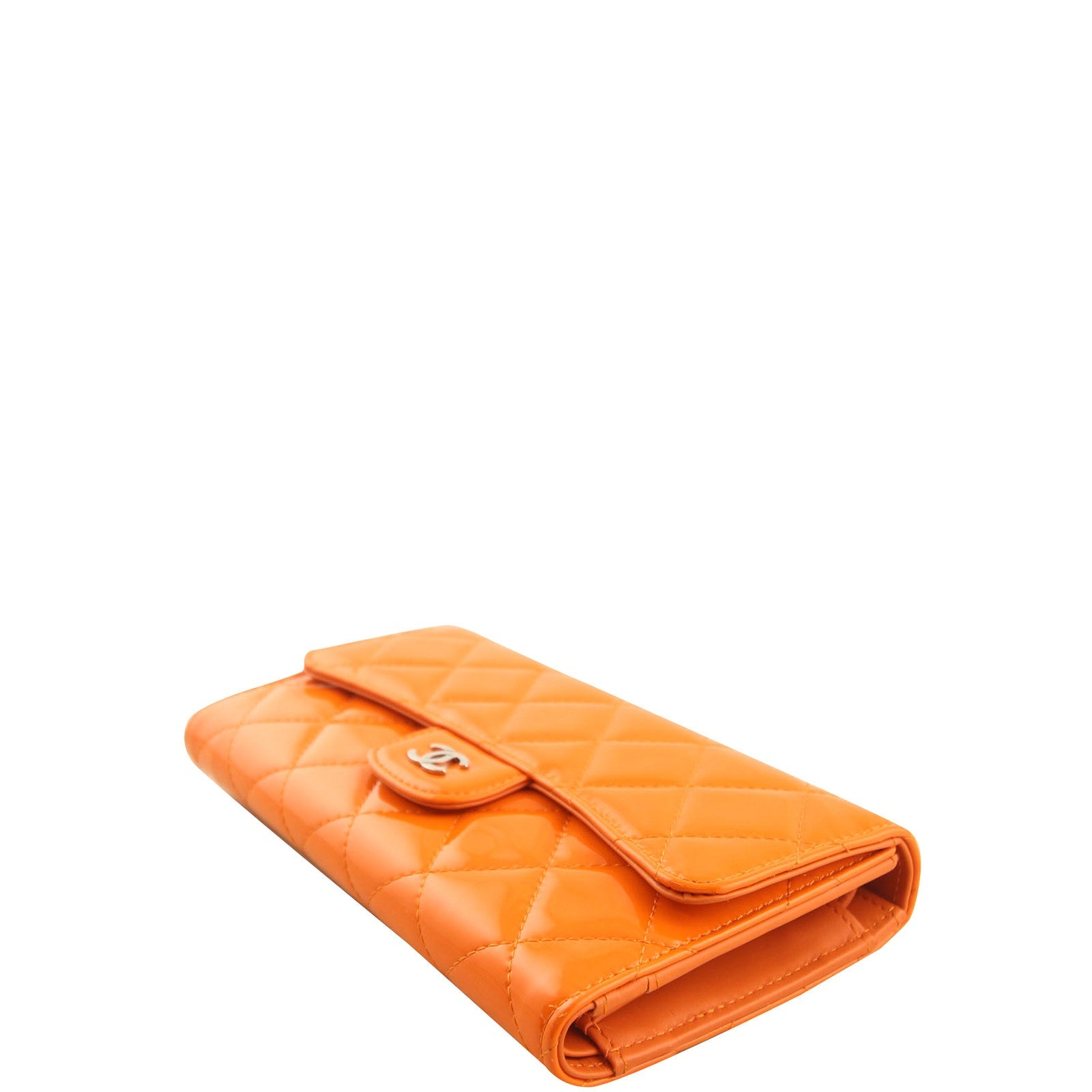 Chanel Patent Calfskin Quilted Tri-Fold Wallet