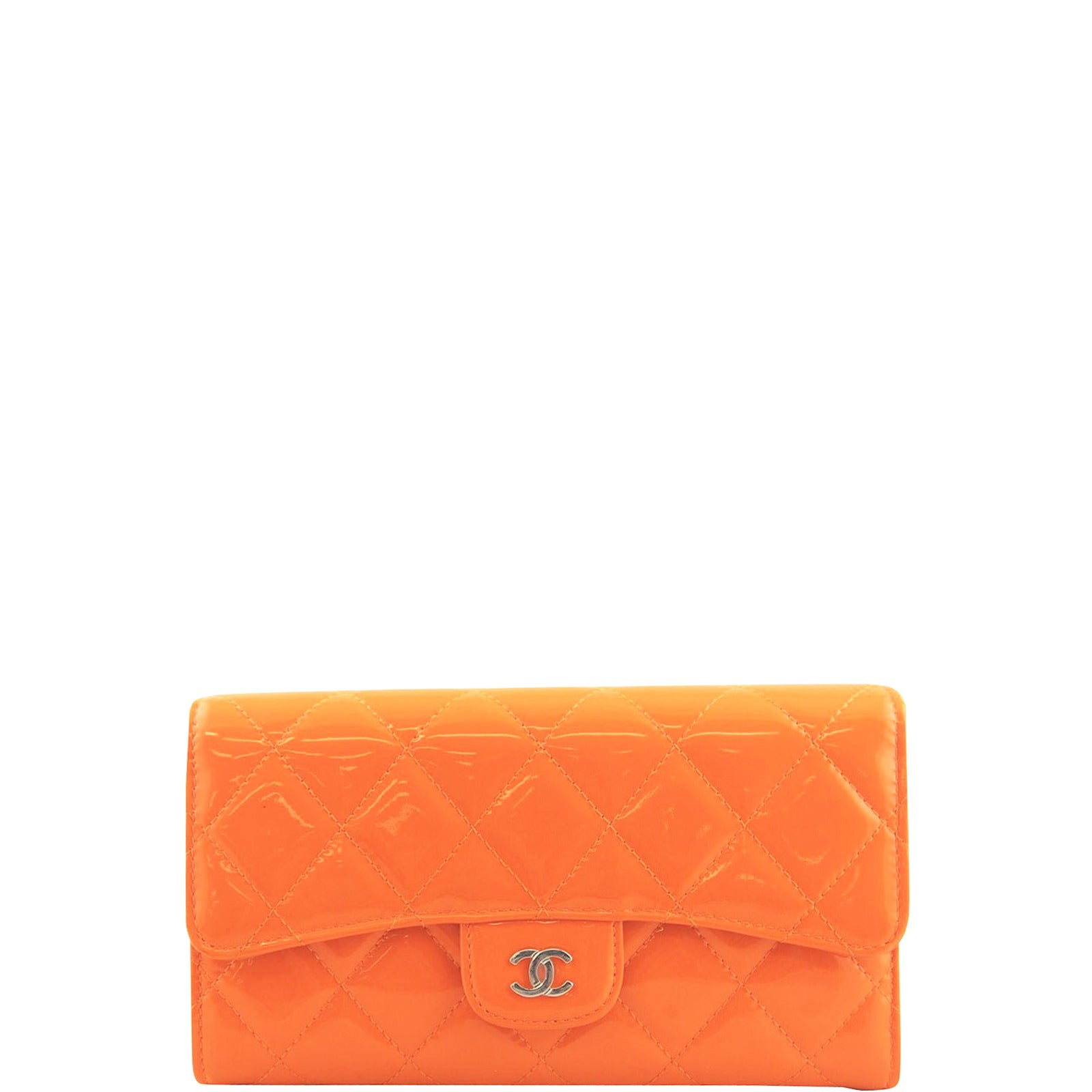 Chanel Patent Calfskin Quilted Tri-Fold Wallet