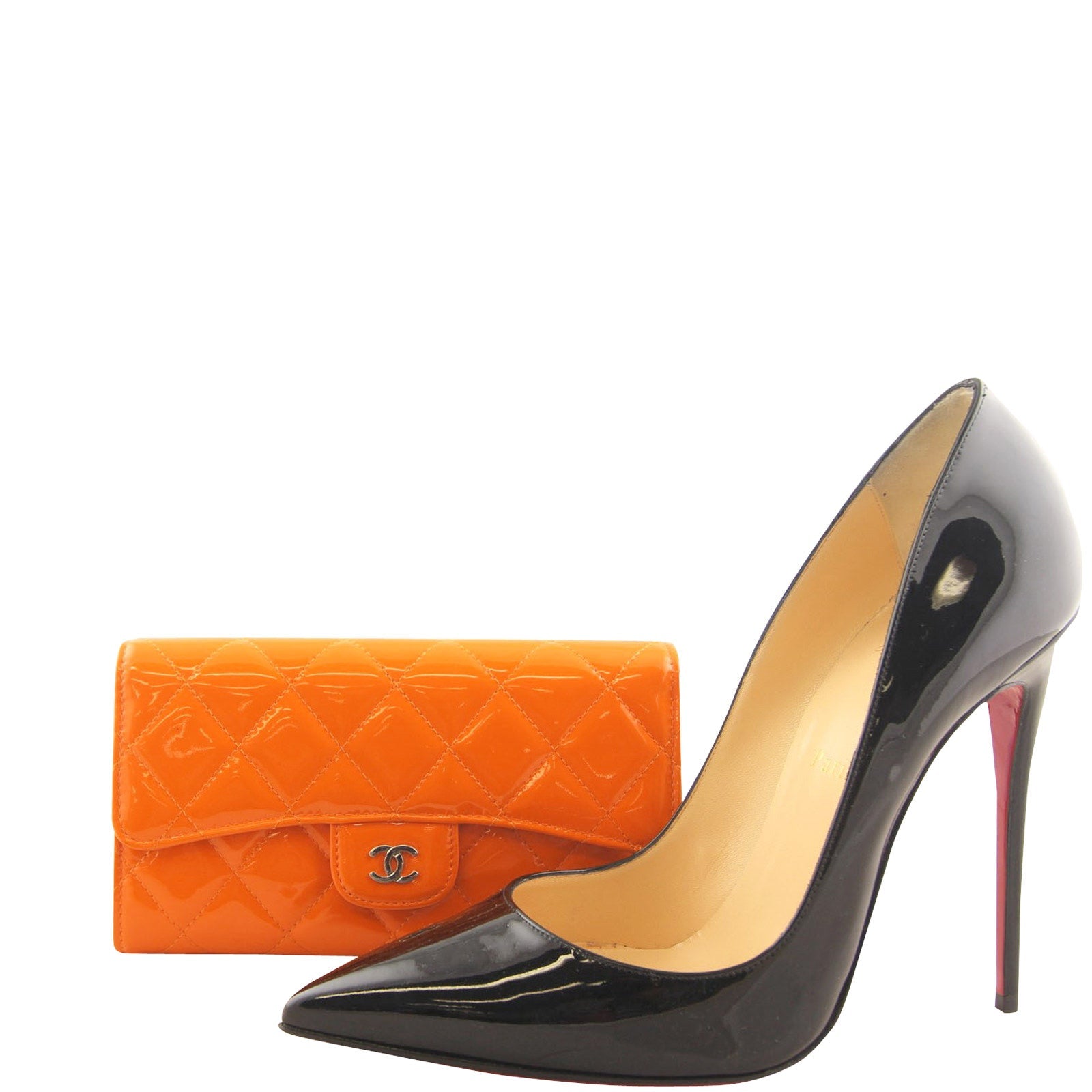 Chanel Patent Calfskin Quilted Tri-Fold Wallet
