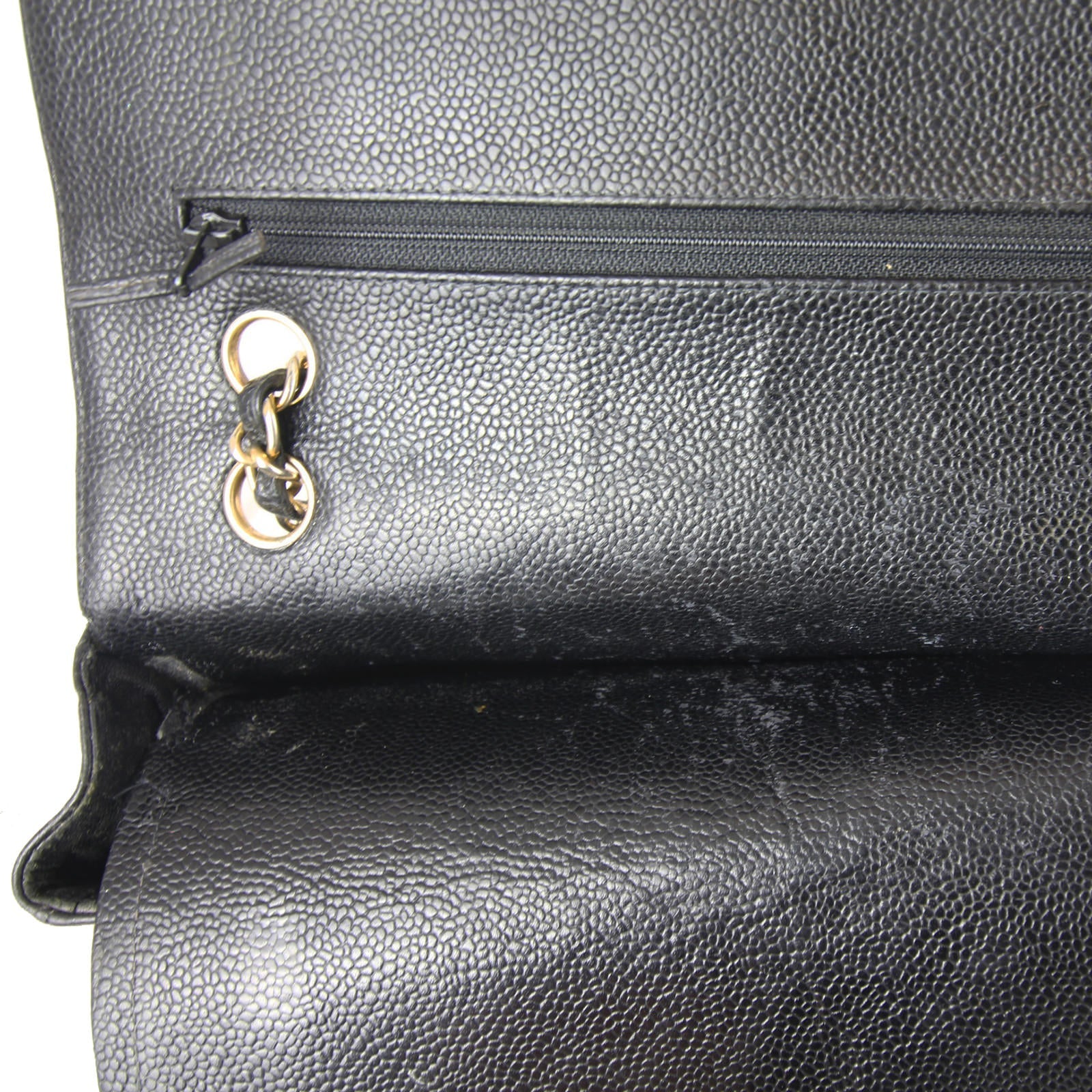 Chanel Classic Double Flap Medium | Black Caviar Gold Hardware Double Chain Strap
