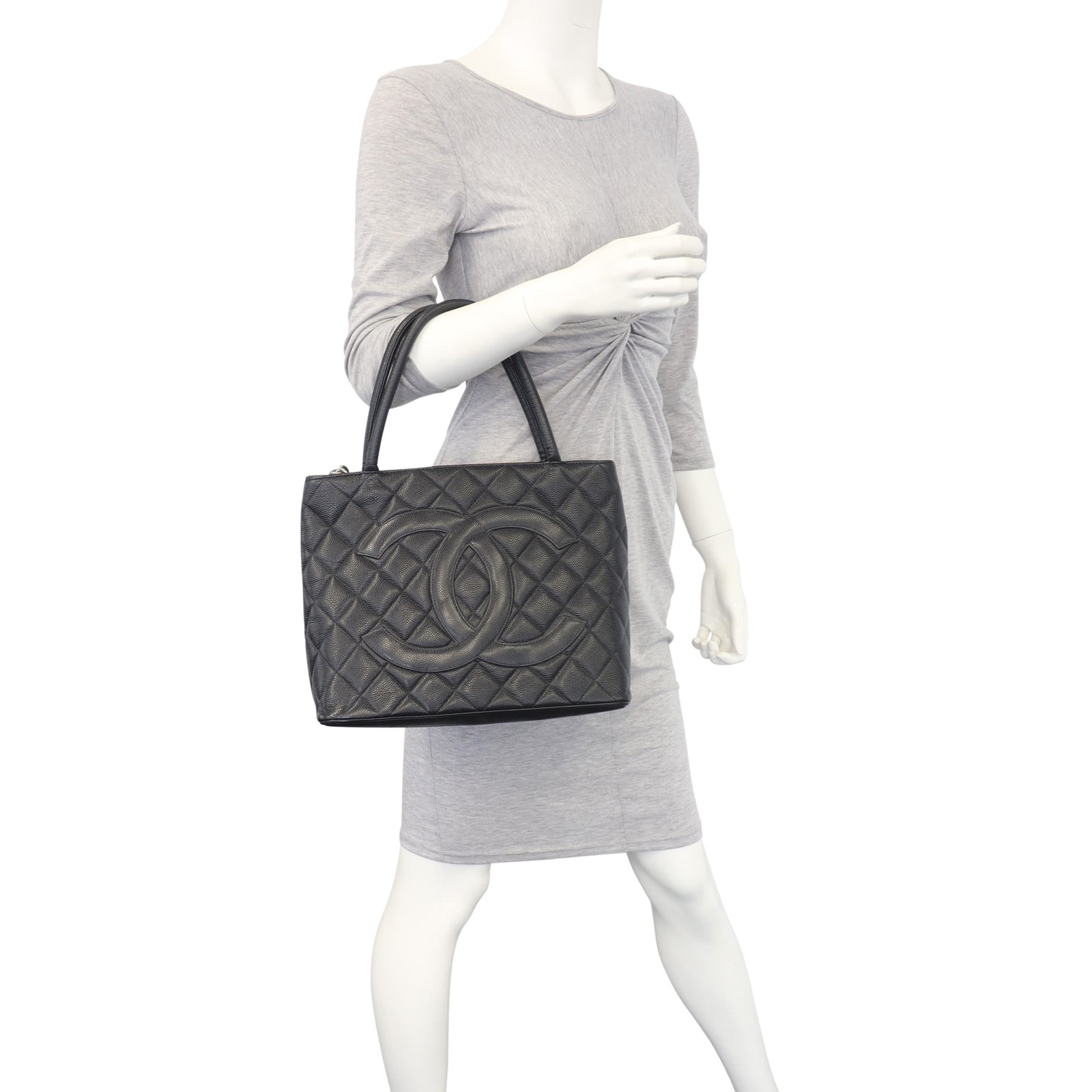 Chanel Medallion Tote | Antiqued Silver Zip