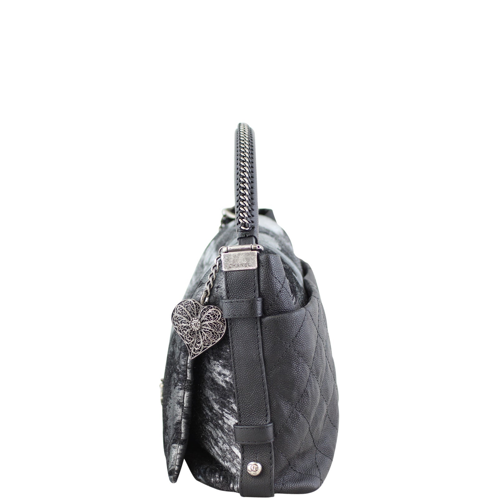 Chanel Metallic Pony Hair Top Handle Bag