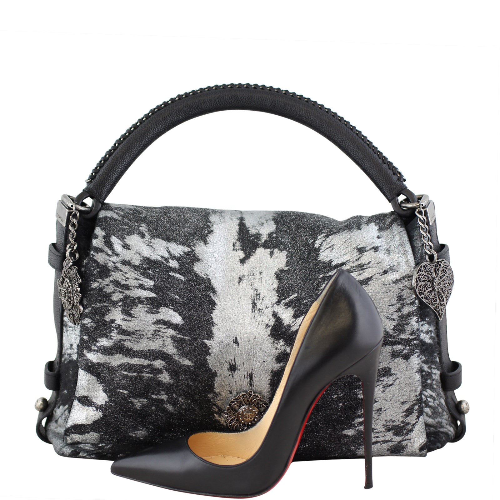 Chanel Metallic Pony Hair Top Handle Bag