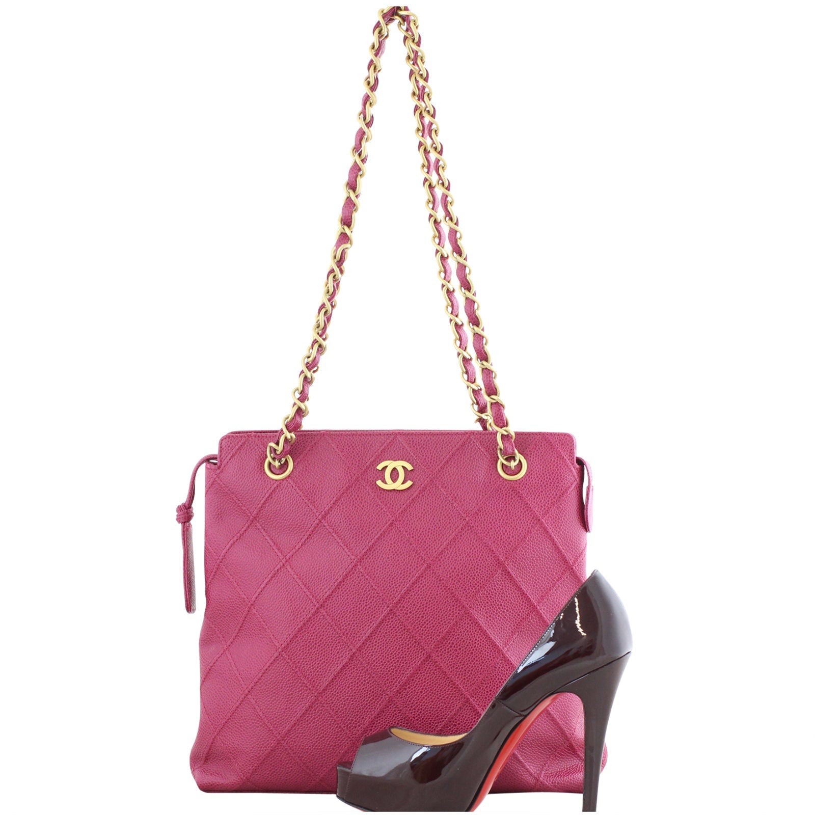 Chanel Petite Quilted Caviar Tote