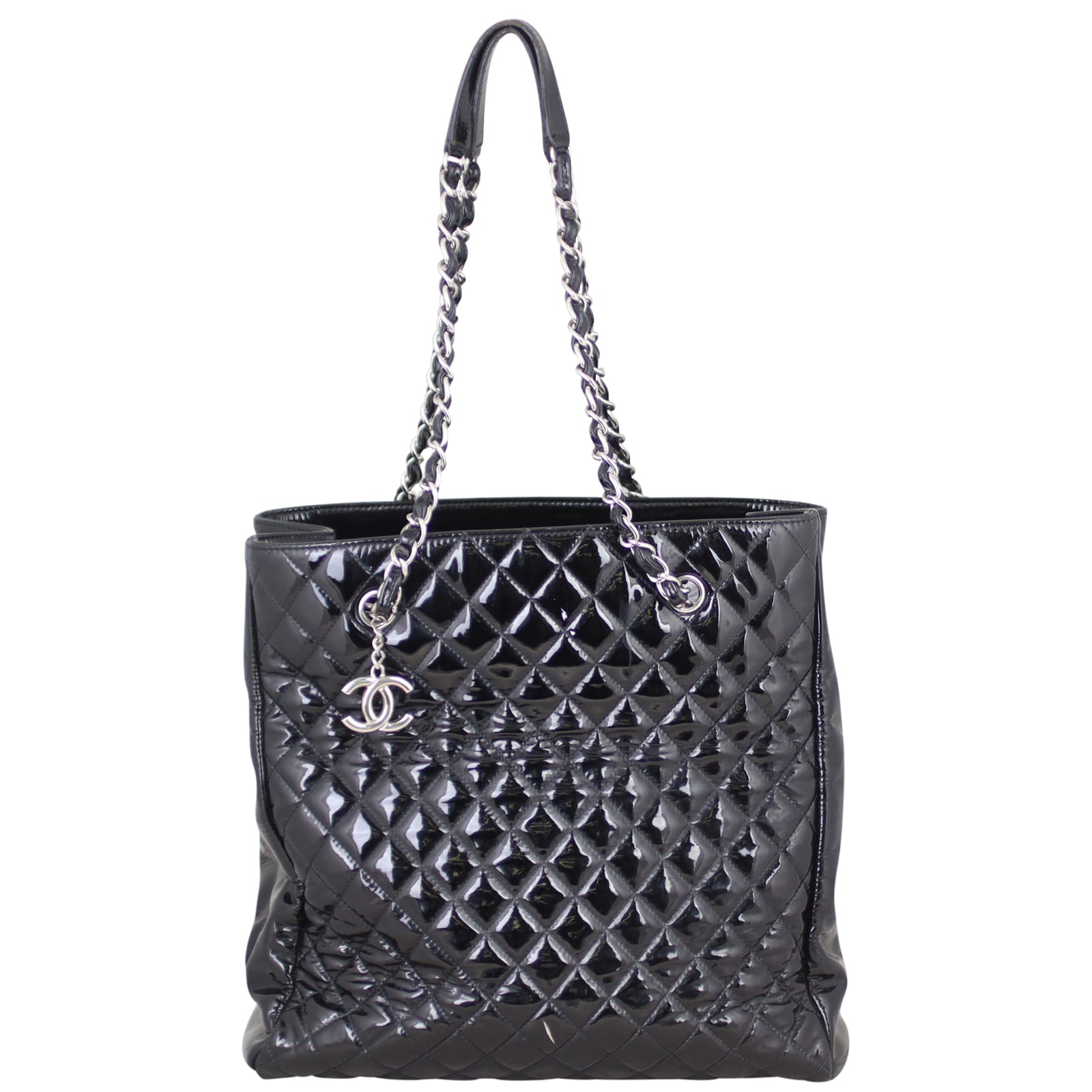 Chanel Quilted Patent Leather Tote