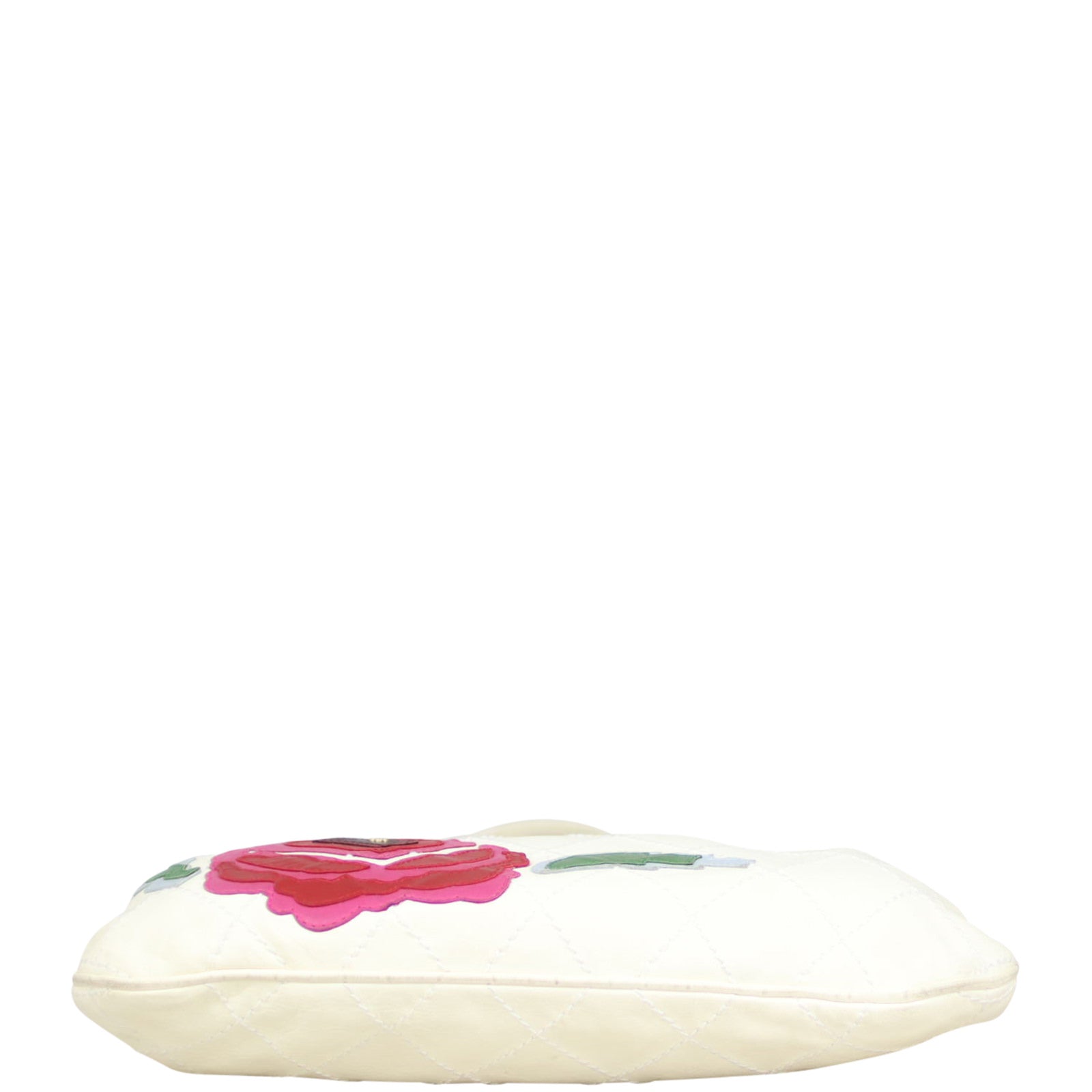 Chanel Quilted Rose Applique Hobo | Cream
