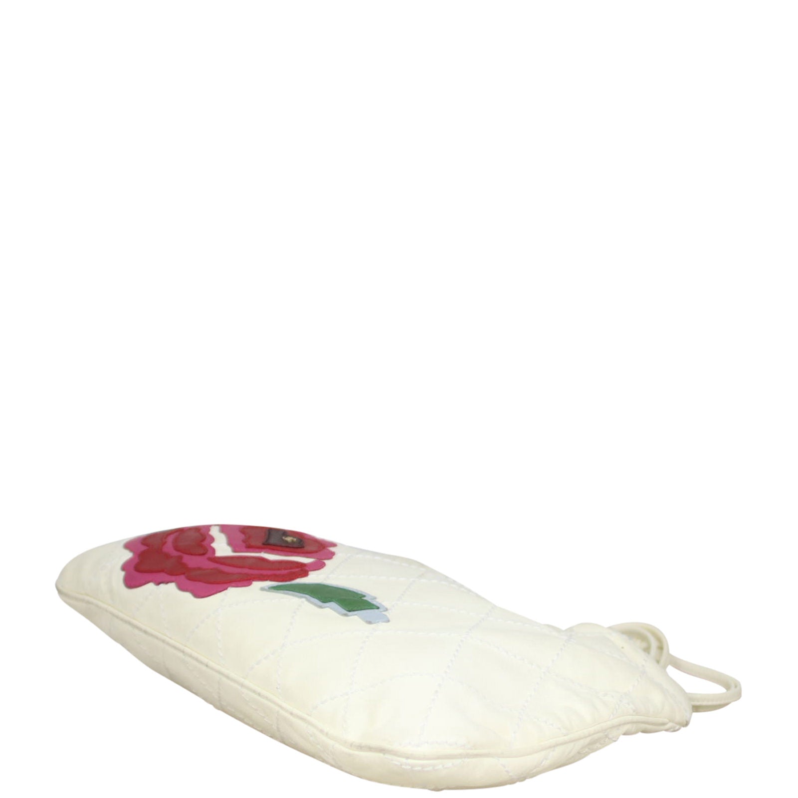 Chanel Quilted Rose Applique Hobo | Cream