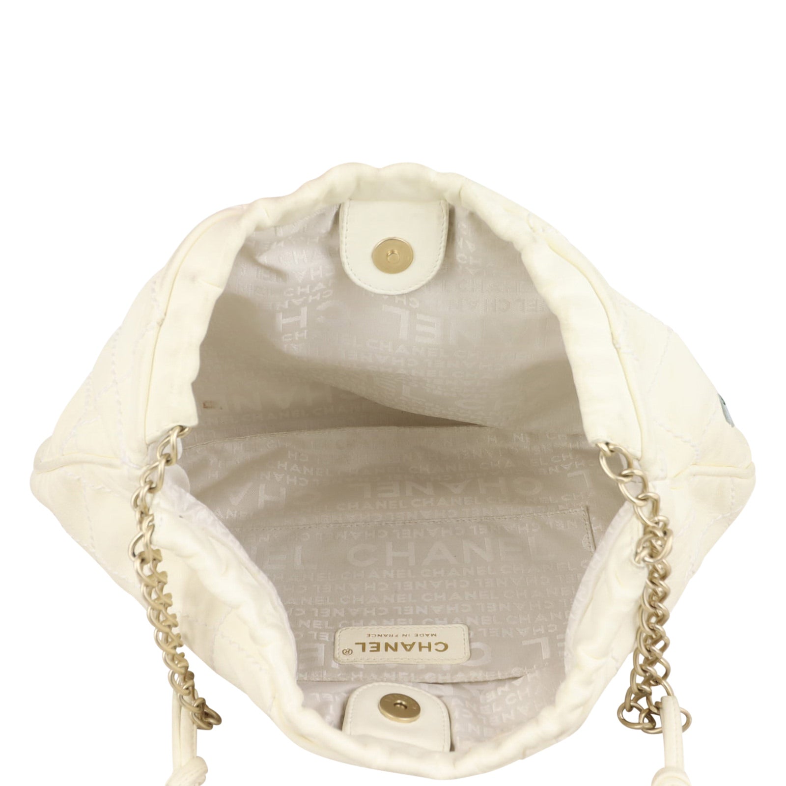 Chanel Quilted Rose Applique Hobo | Cream