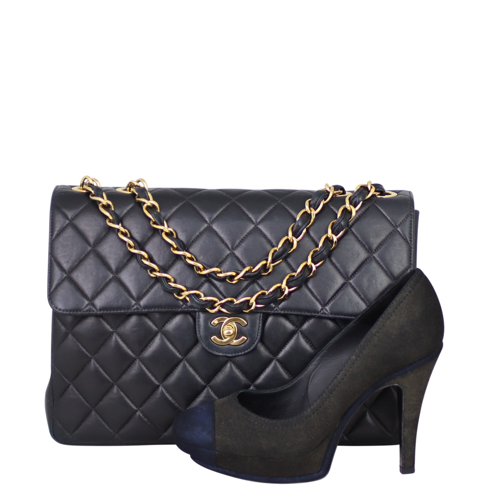Chanel Classic Single Flap Maxi | Black Gold Hardware