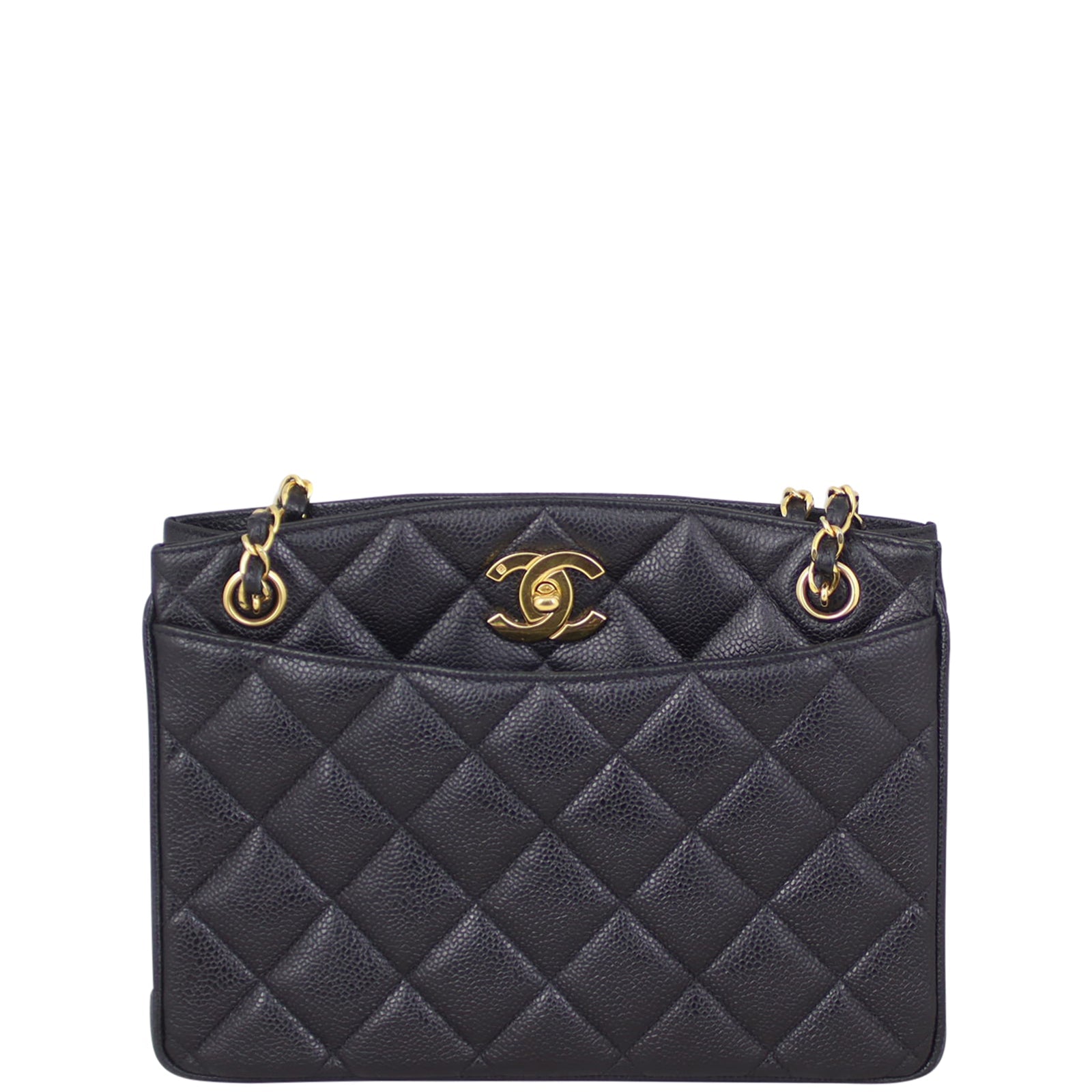Chanel Vintage CC Lock Pocket Chain Tote